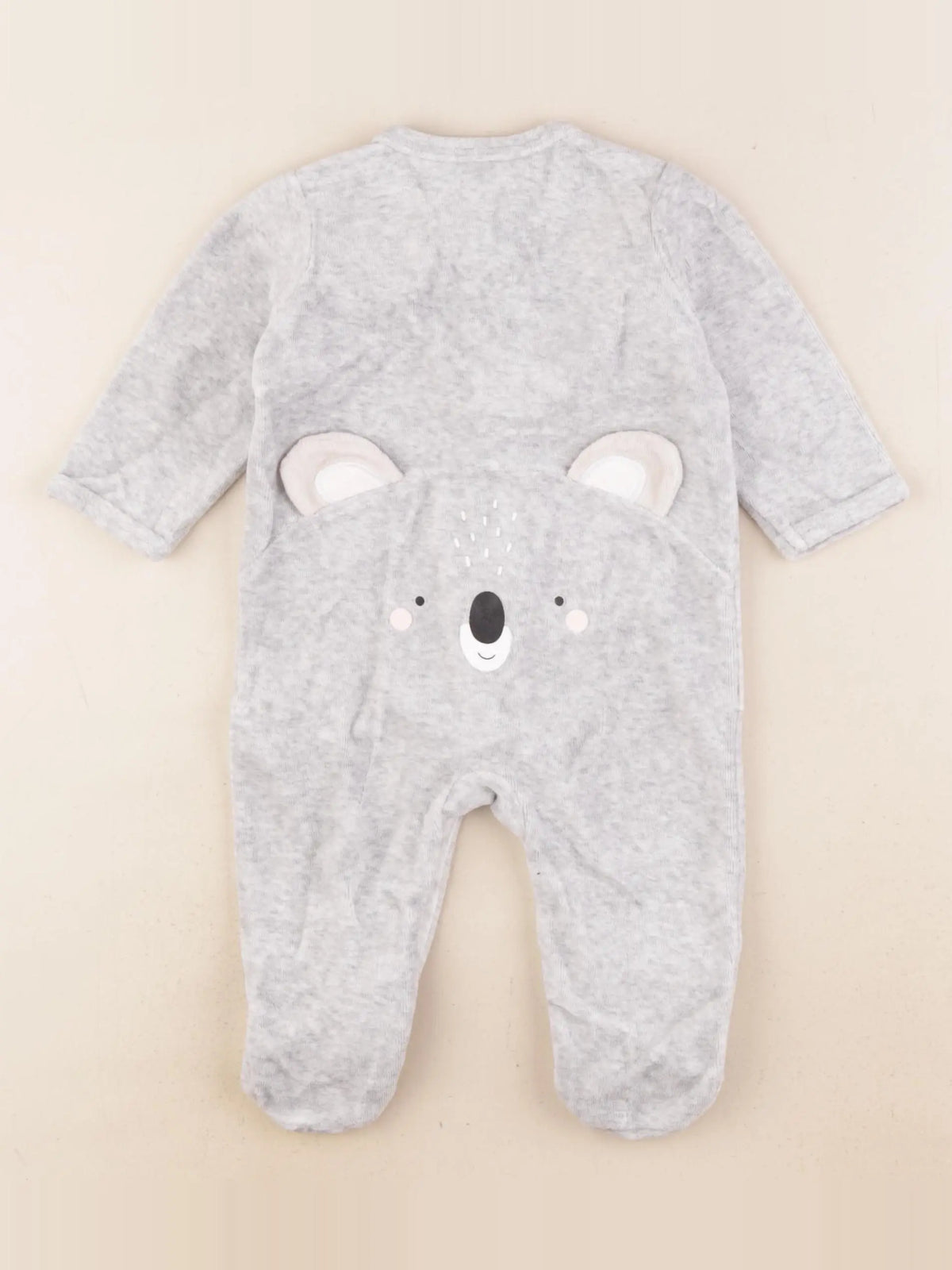 Vertbaudet - pyjama velours gris - 6 mois