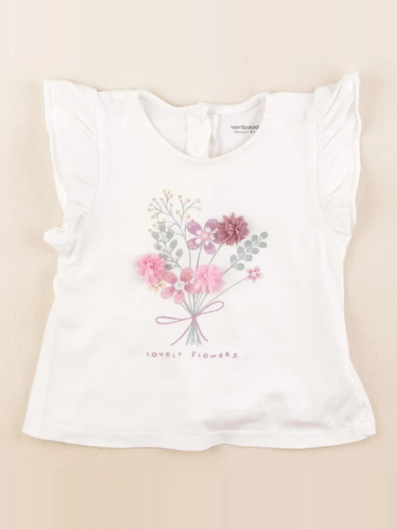 Vertbaudet - tee-shirt blanc - 18 mois