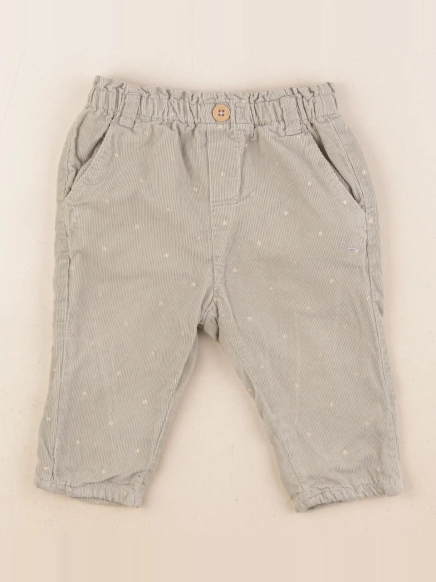 Vertbaudet - pantalon vert, or - 9 mois