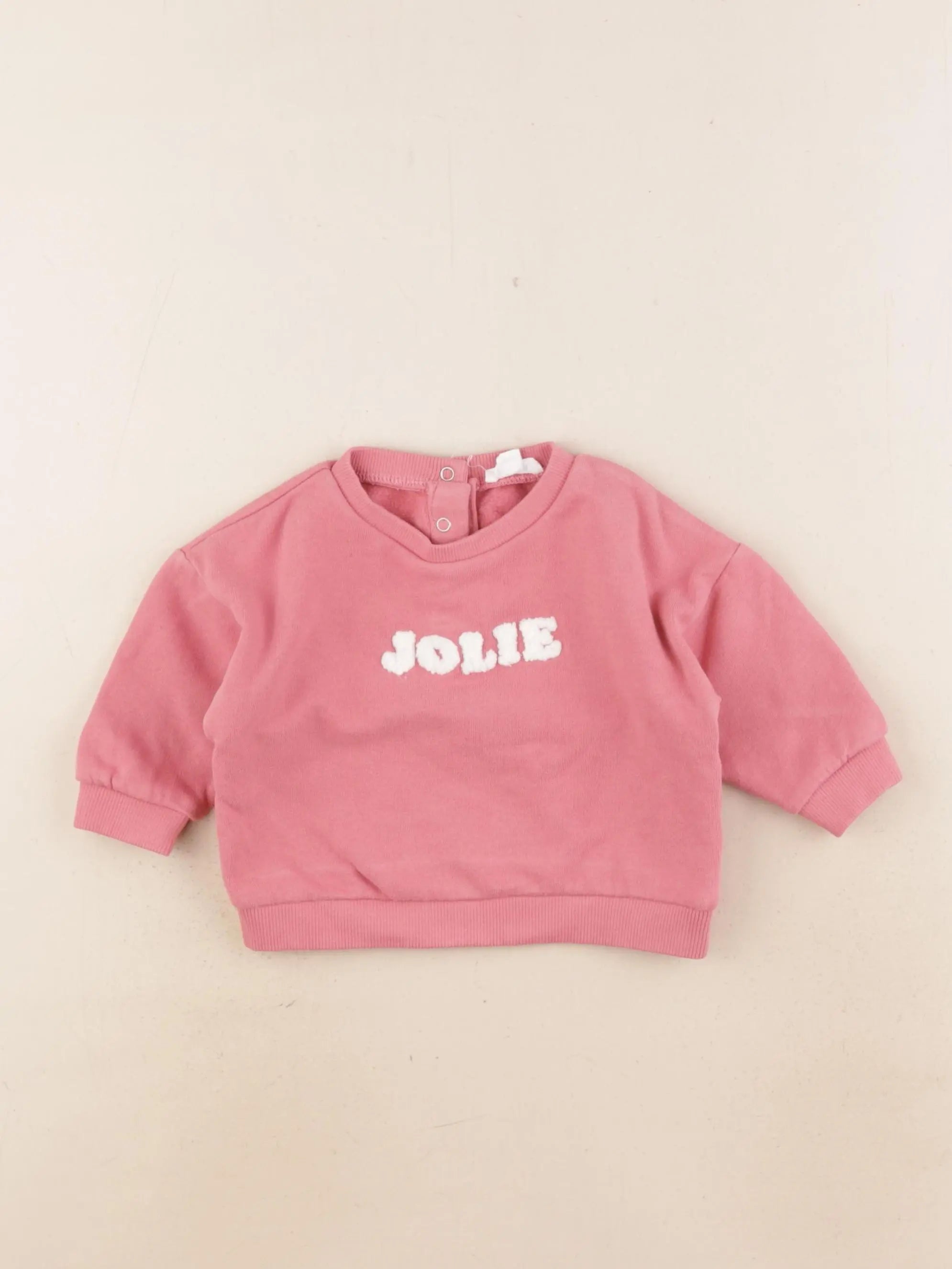 Vertbaudet - sweat rose - 9 mois