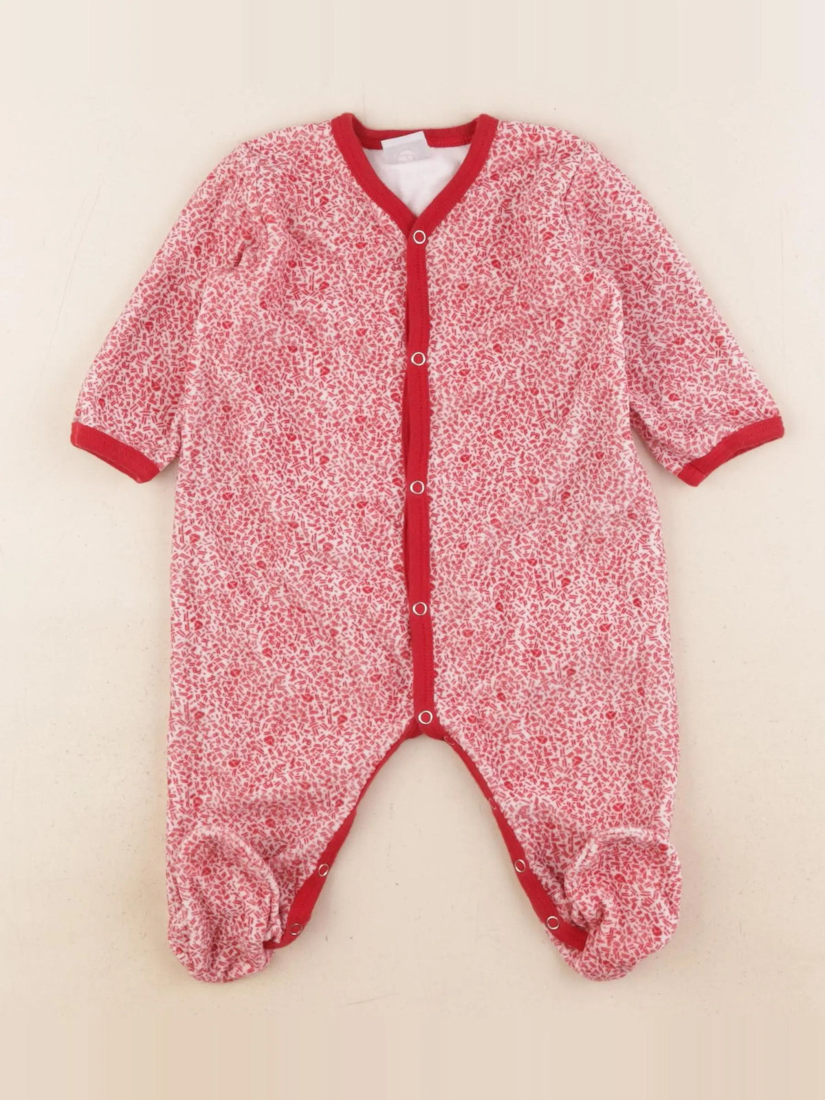 Petit Bateau - pyjama velours rouge - 6 mois