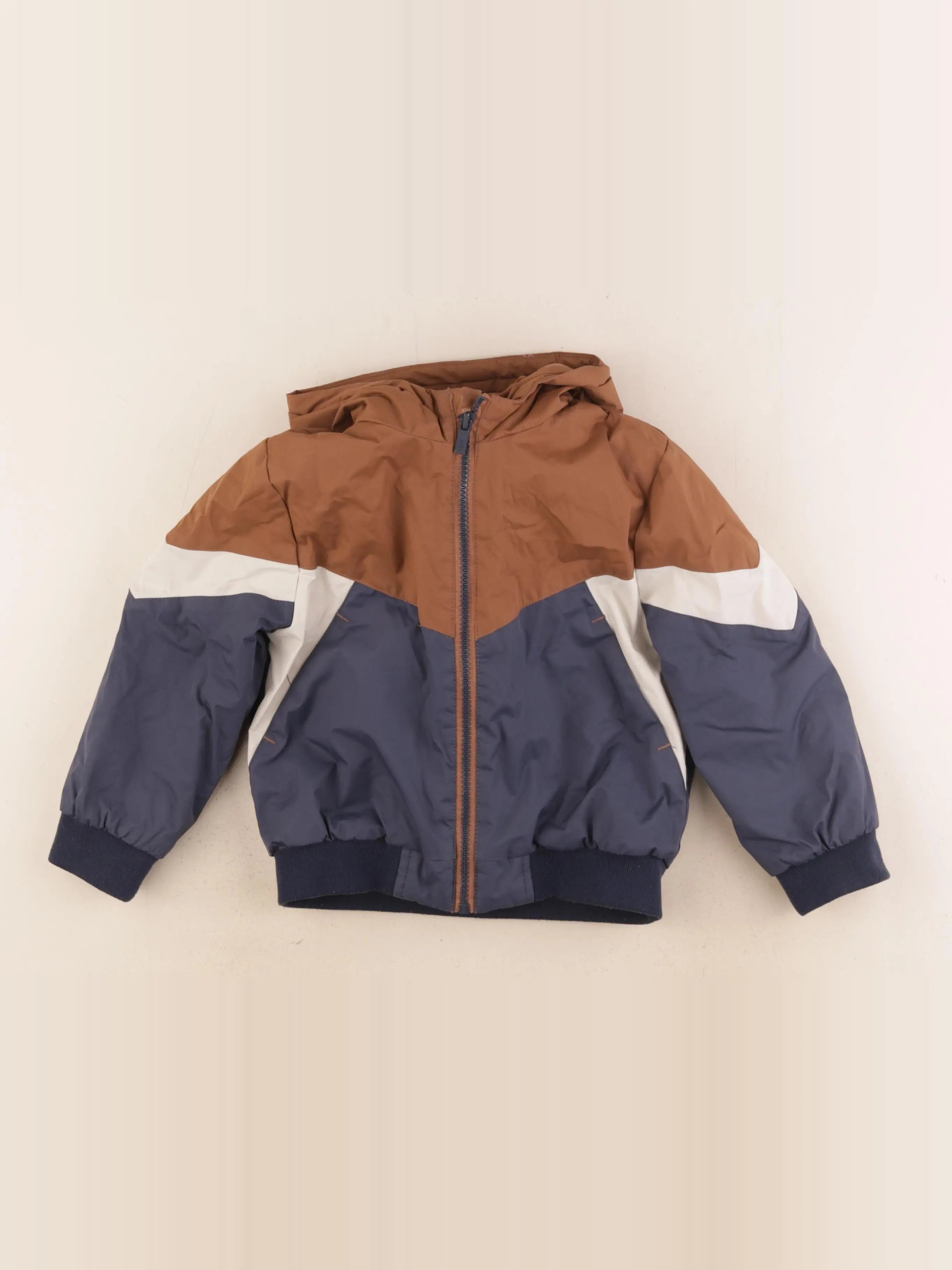 Vertbaudet - imperméable bleu, marron - 4 ans