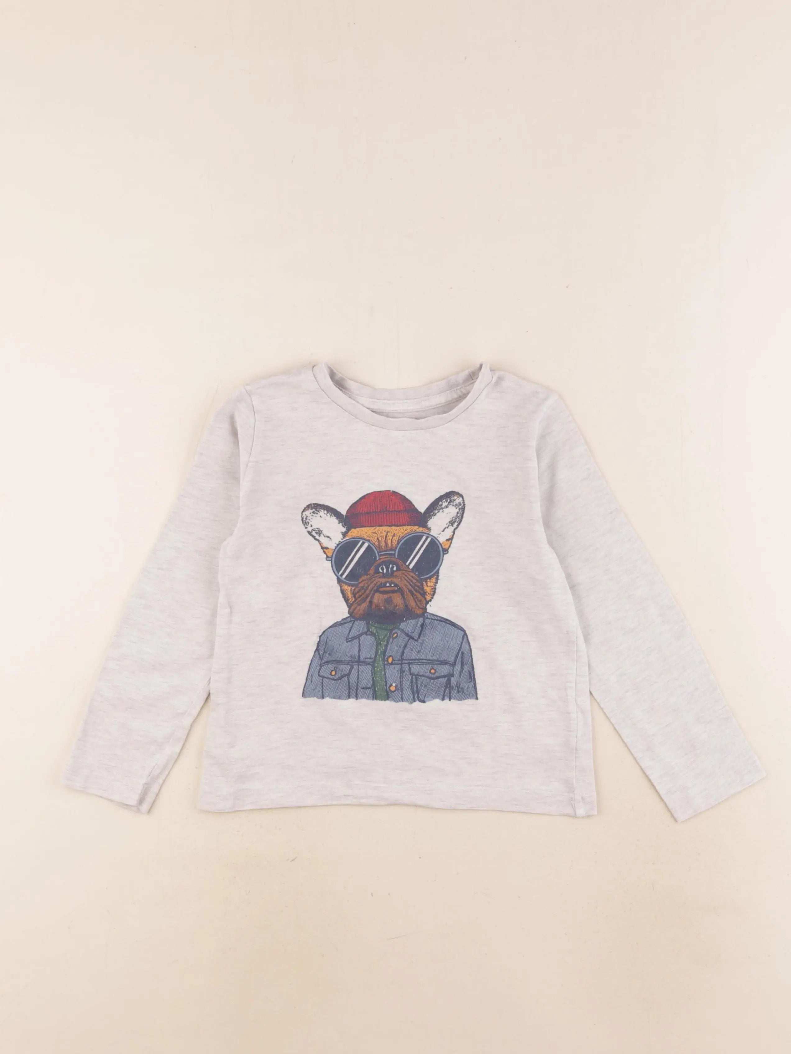 Vertbaudet - tee-shirt gris - 4 ans
