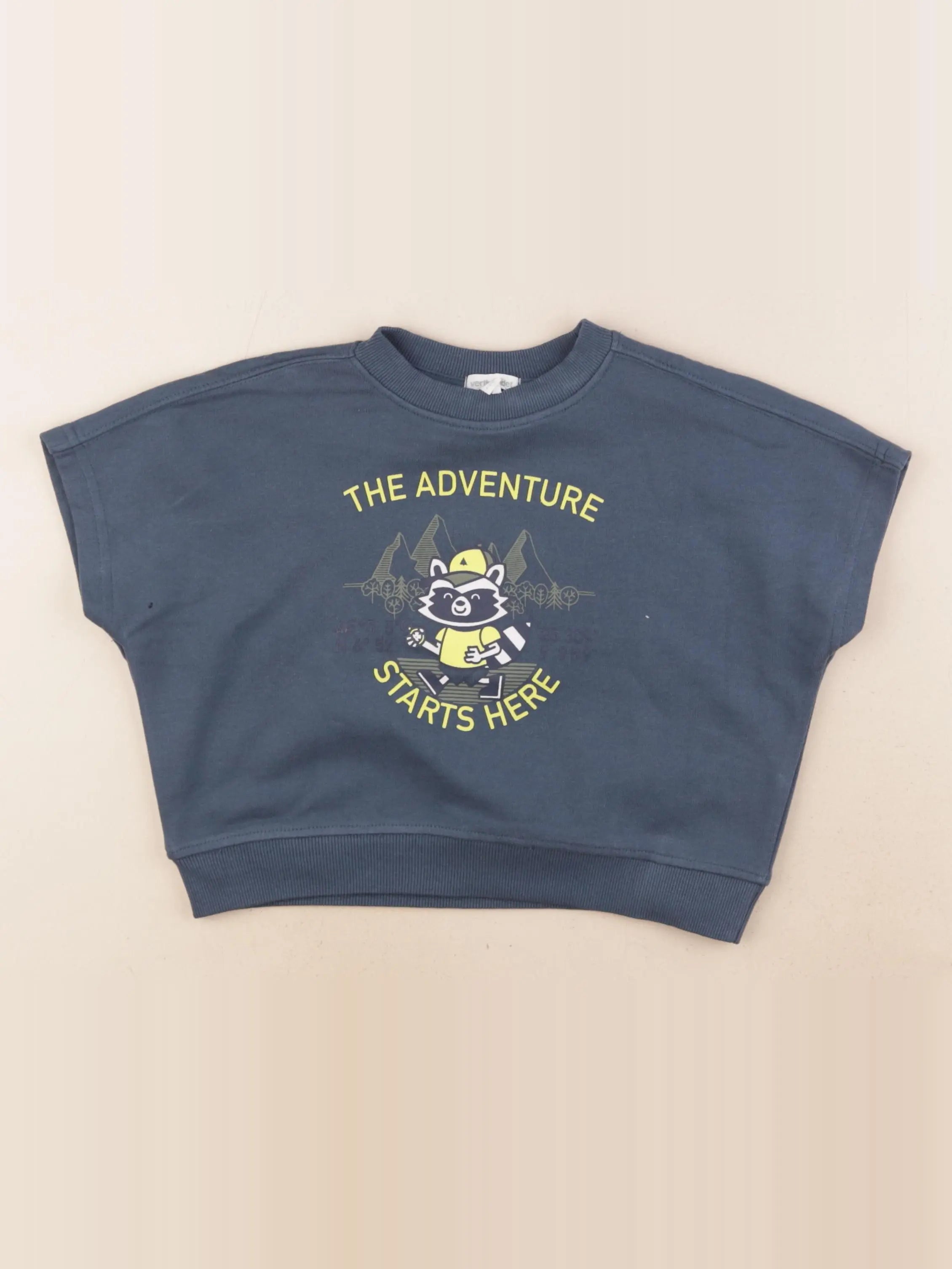 Vertbaudet - sweat sans manches bleu - 4 ans