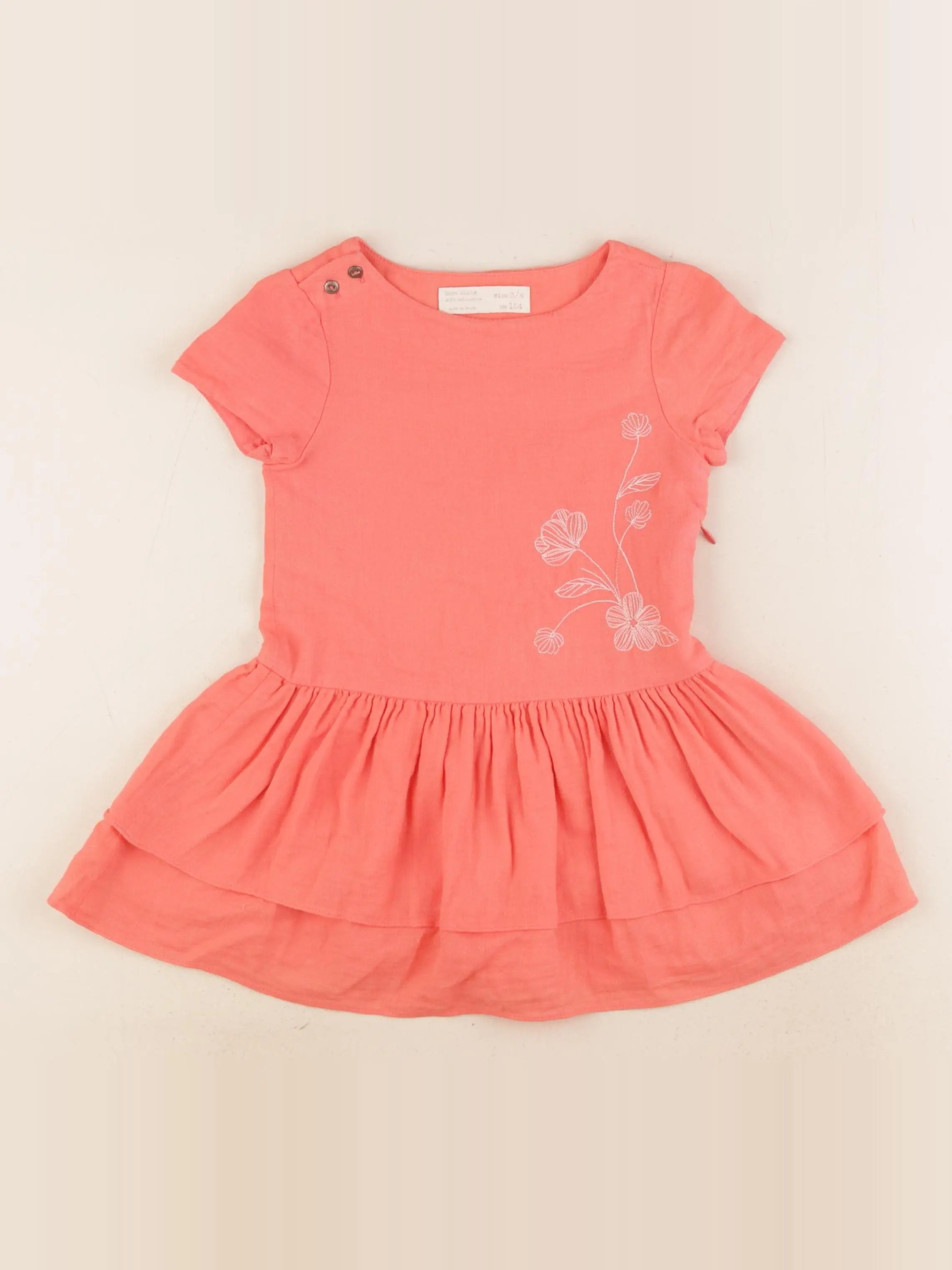 Zara - robe rouge, orange - 3/4 ans