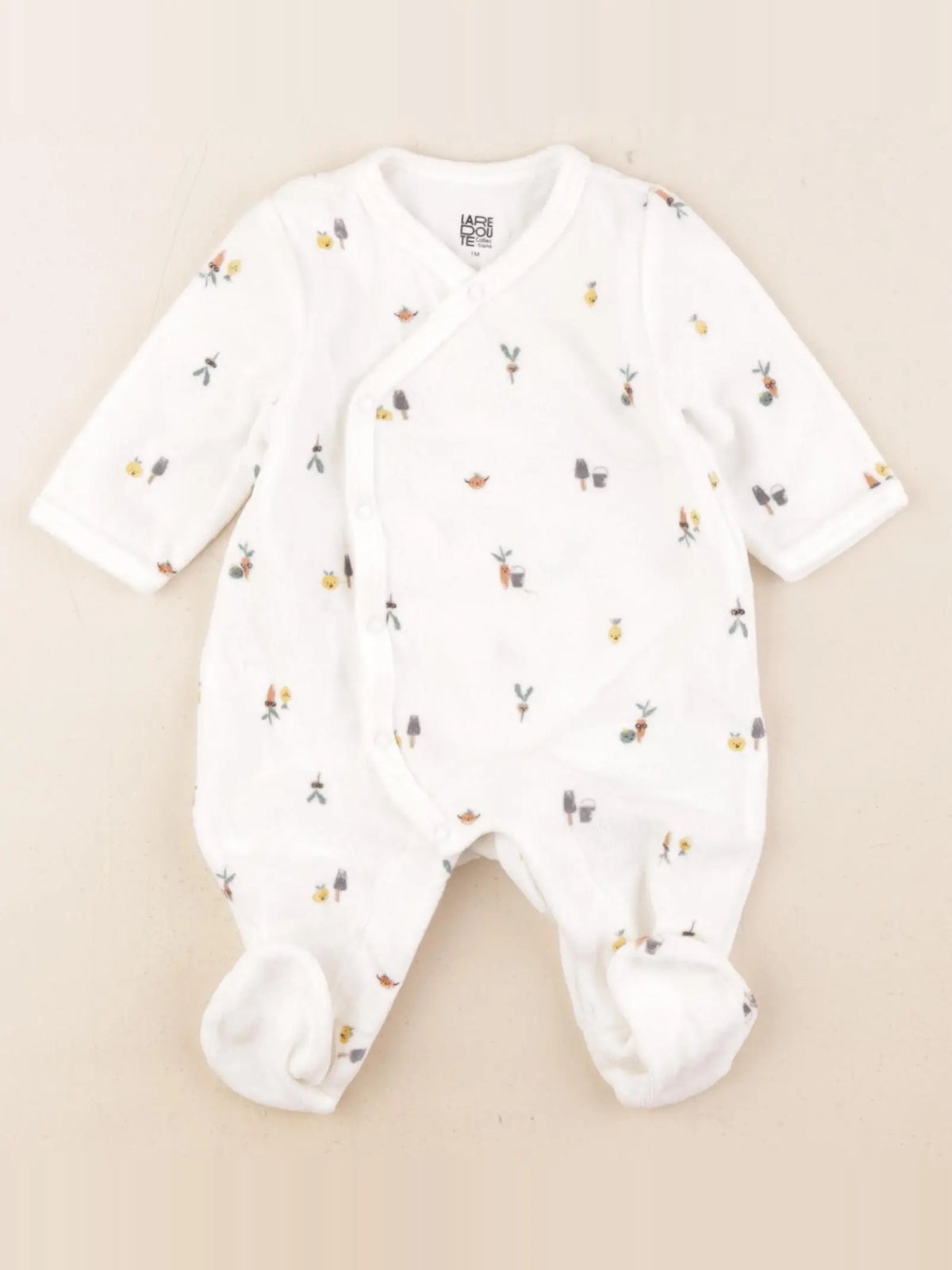 La Redoute - pyjama velours blanc - 1 mois