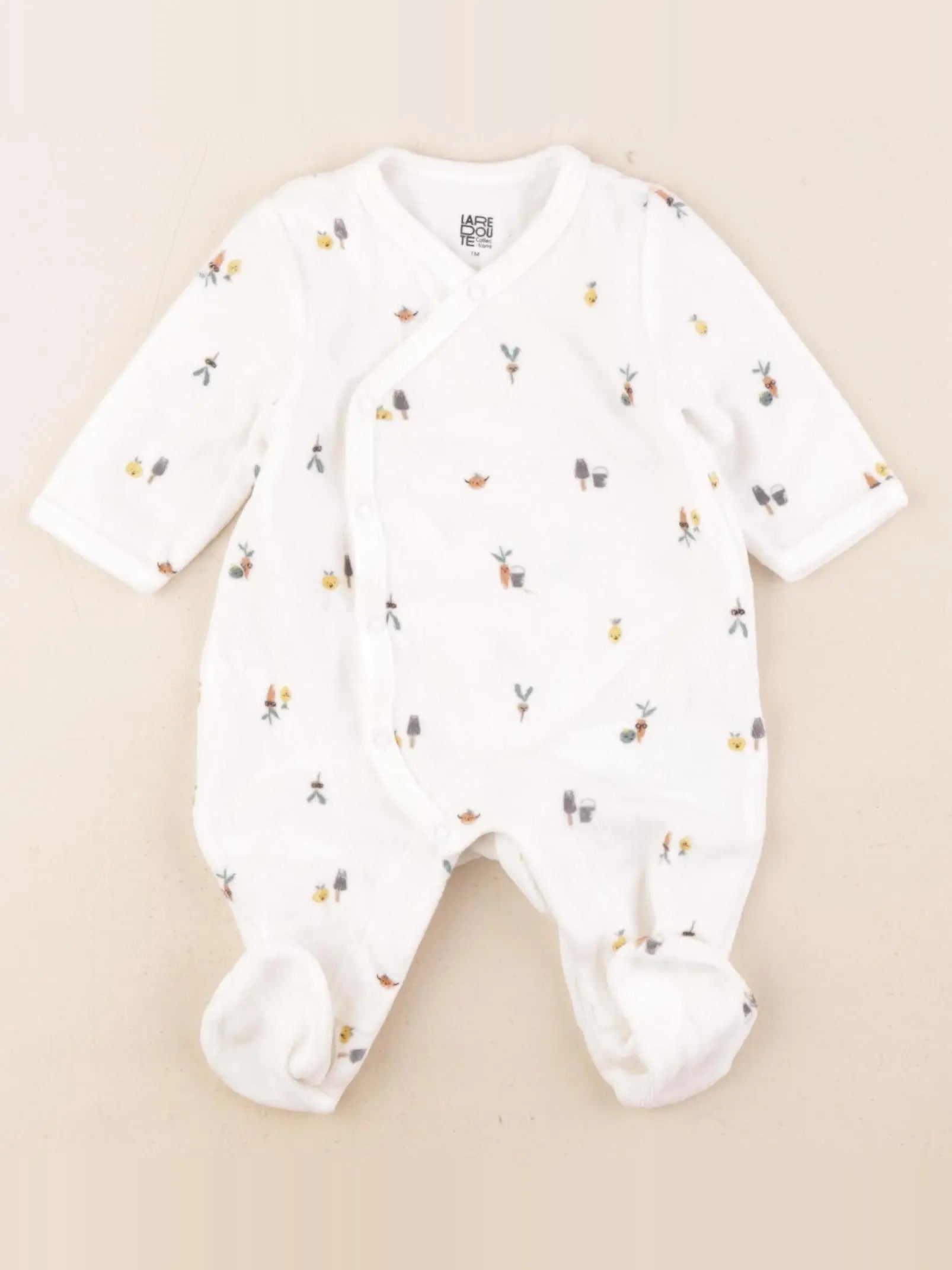 La Redoute - pyjama velours blanc - 1 mois