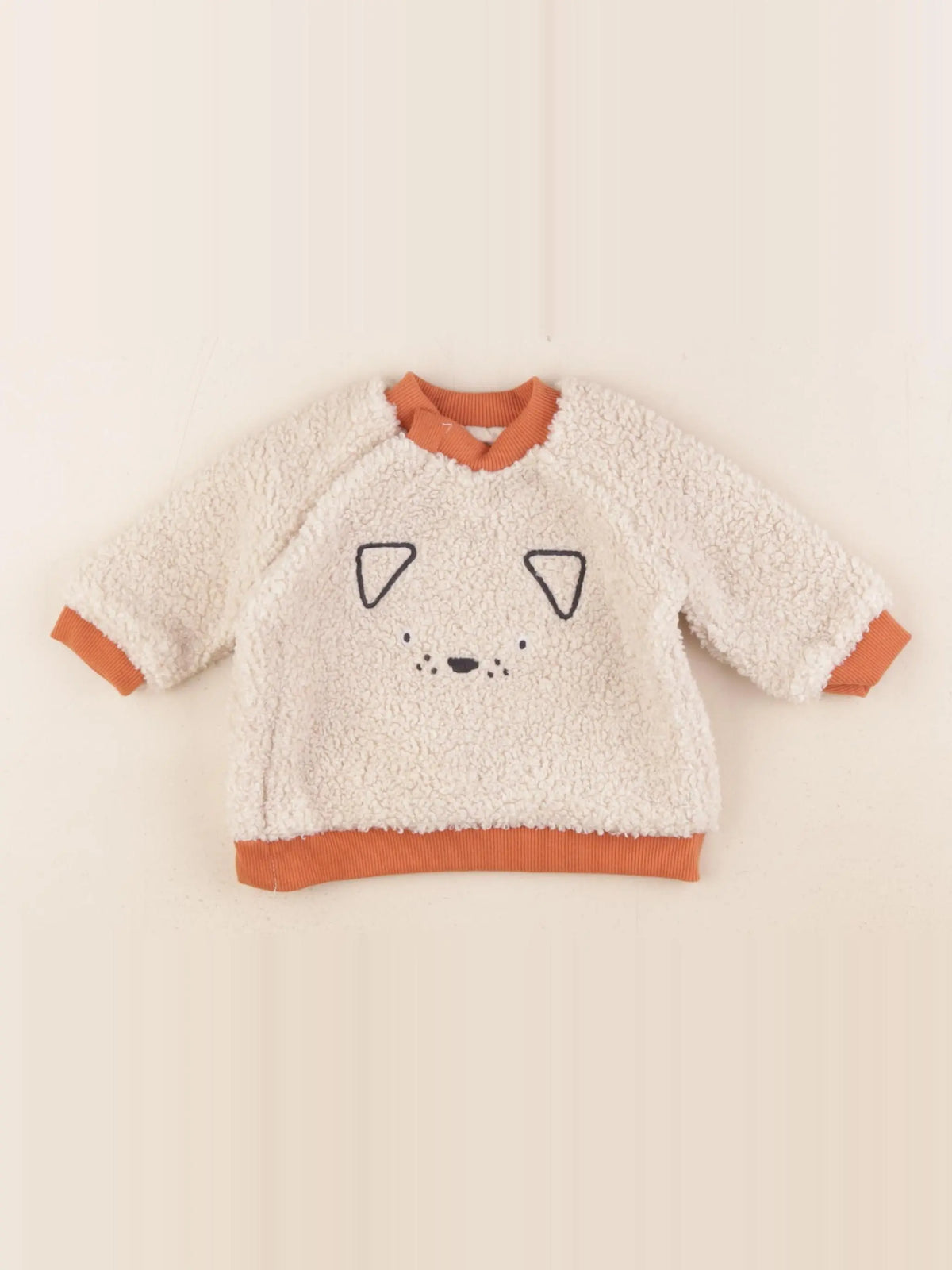 Vertbaudet - sweat beige - 3 mois