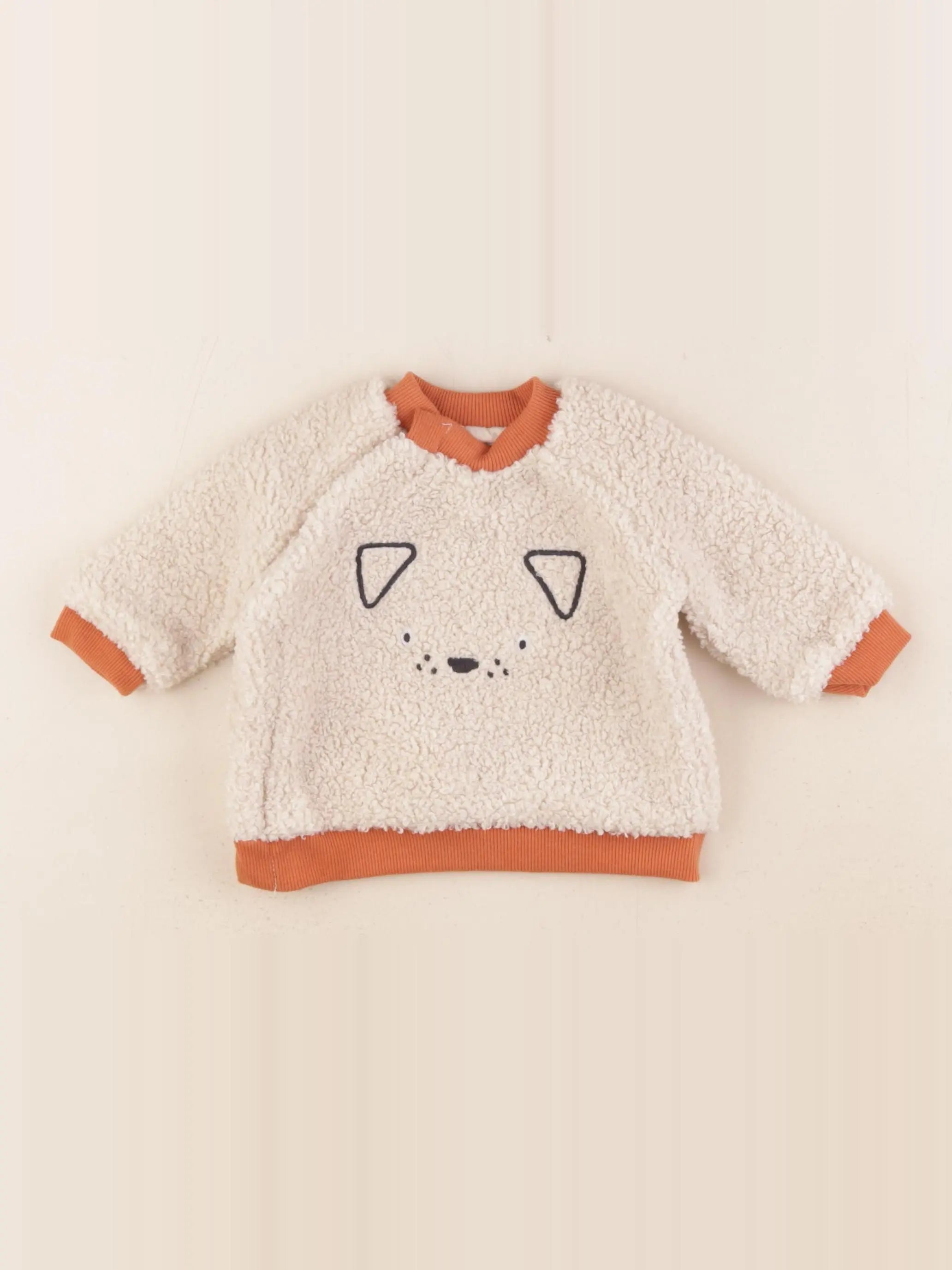 Vertbaudet - sweat beige - 3 mois