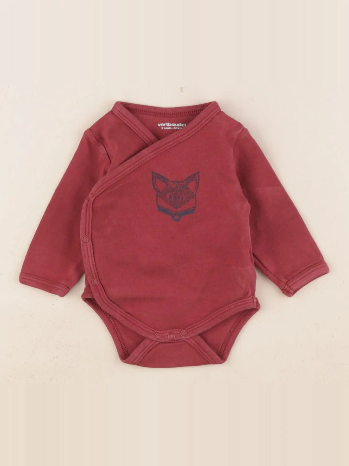 Vertbaudet - body rouge - 3 mois