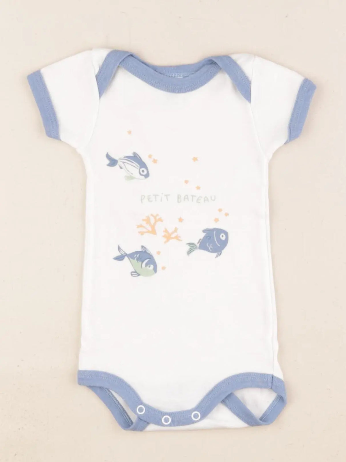 Petit Bateau - body bleu - 3 mois