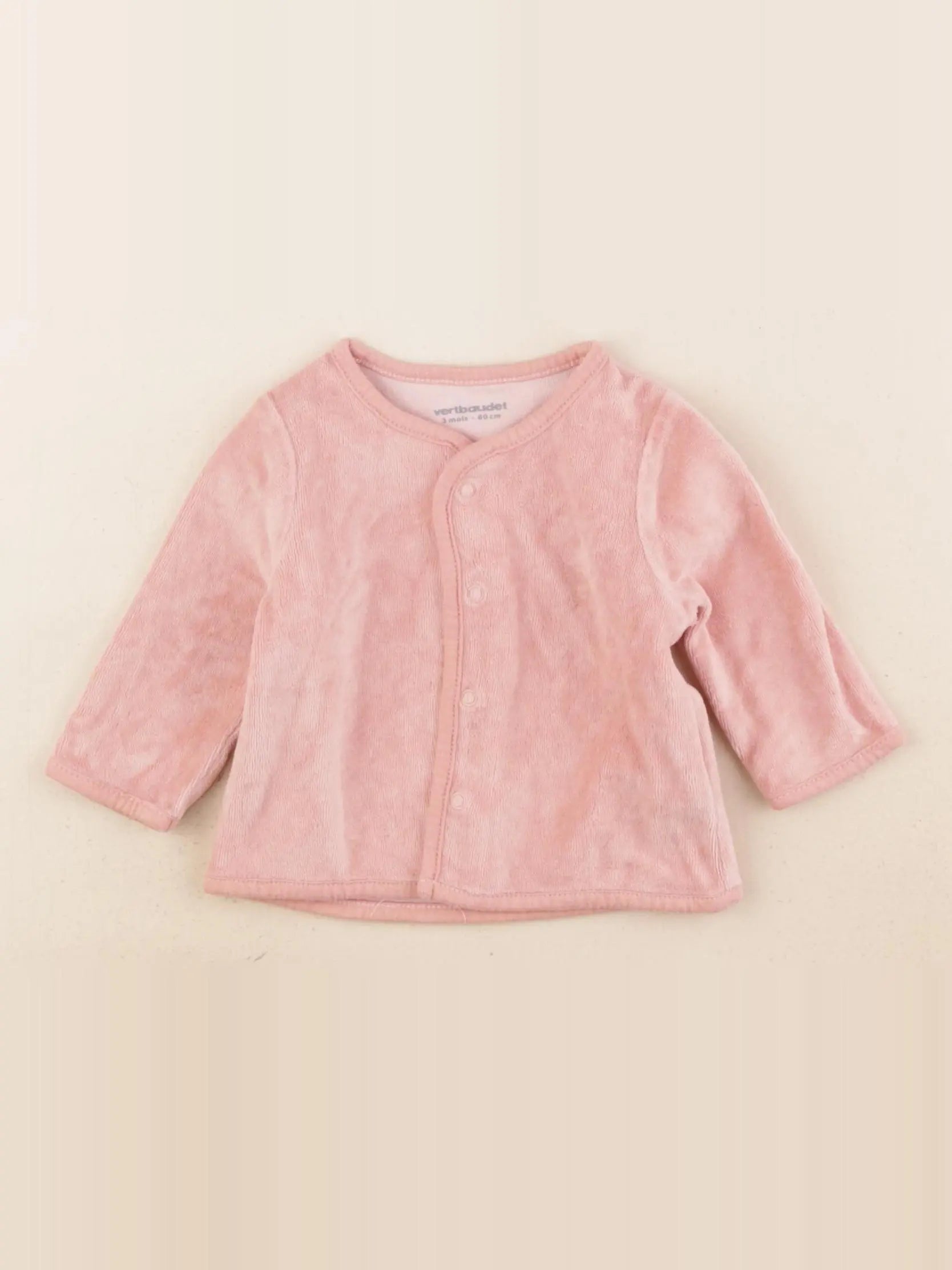 Vertbaudet - gilet rose - 3 mois