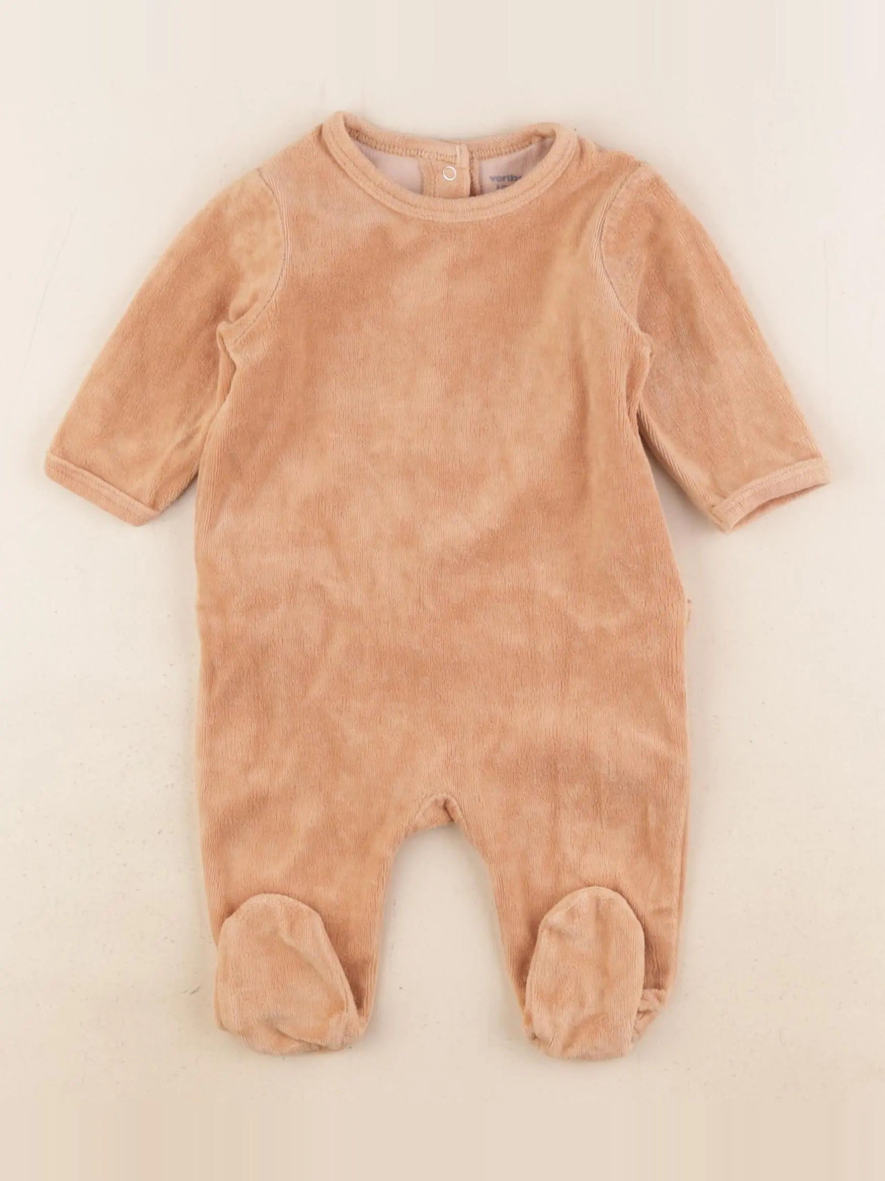 Vertbaudet - pyjama velours marron - 3 mois