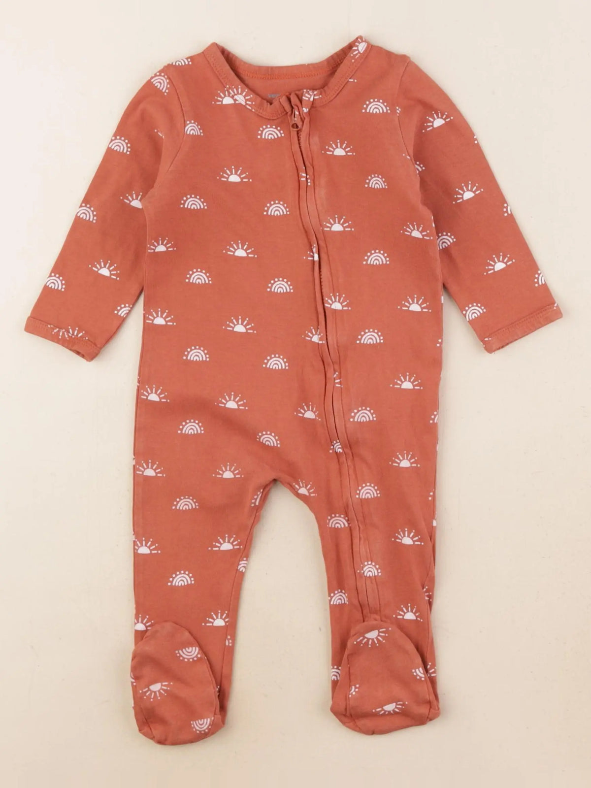 Vertbaudet - pyjama coton marron - 6 mois