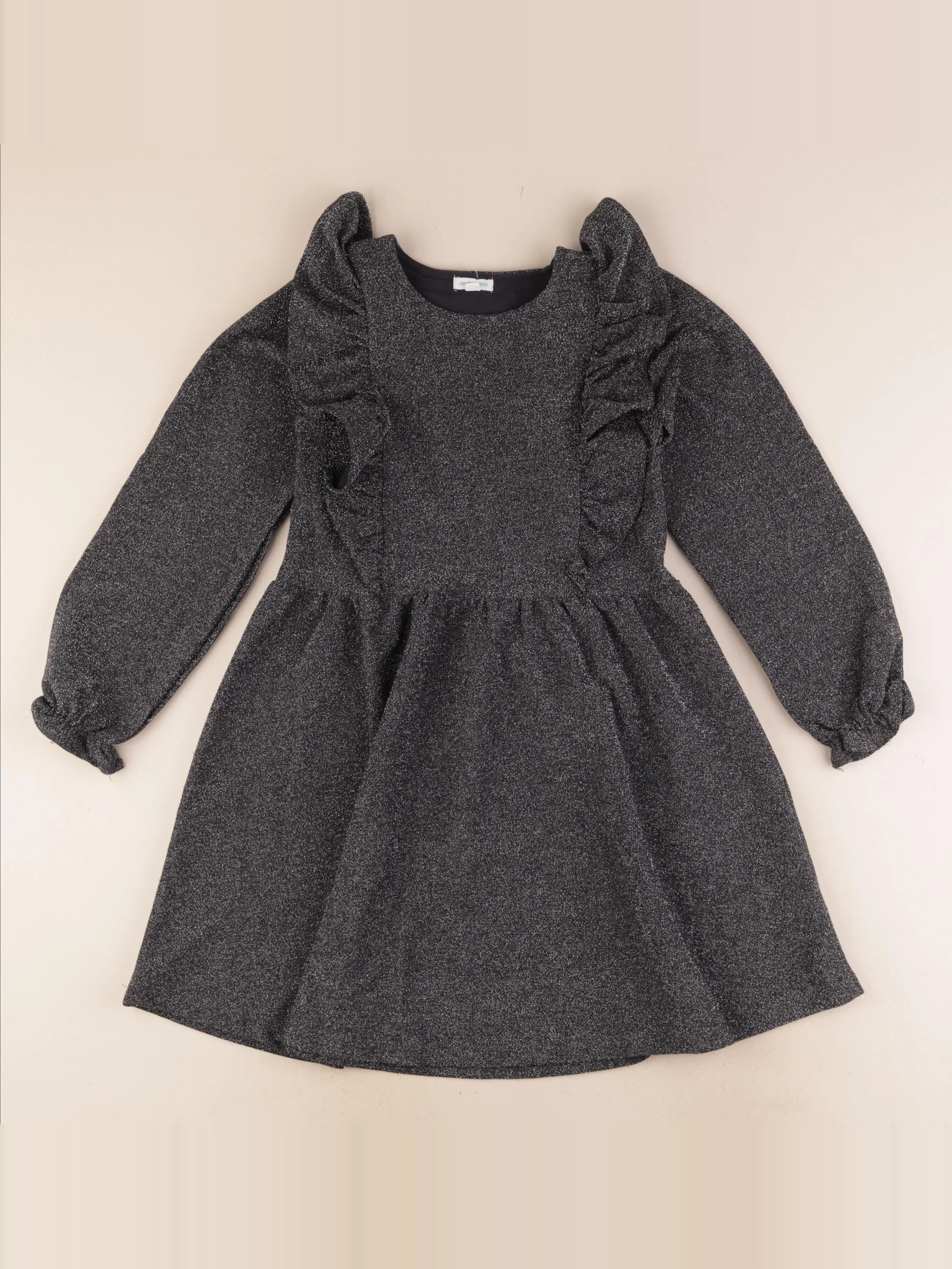 Vertbaudet - robe noir, argent - 10 ans