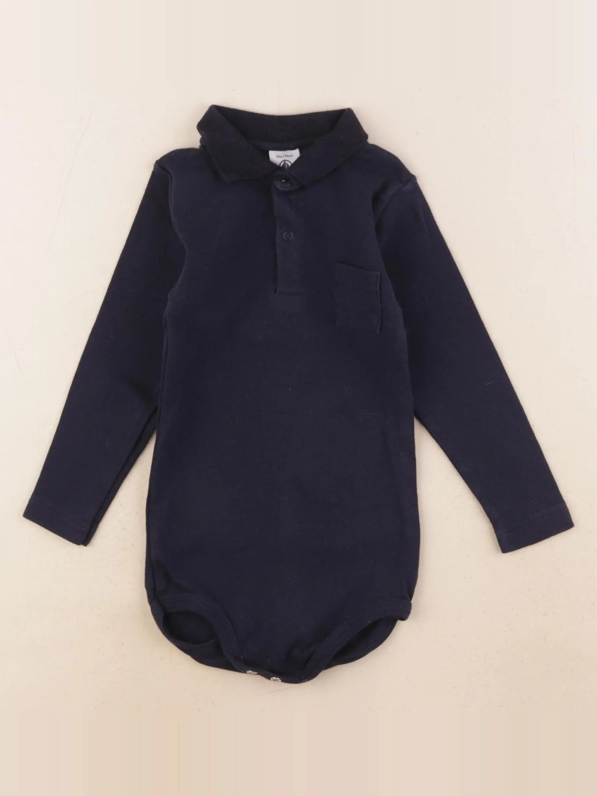 Petit Bateau - body à col bleu - 36 mois