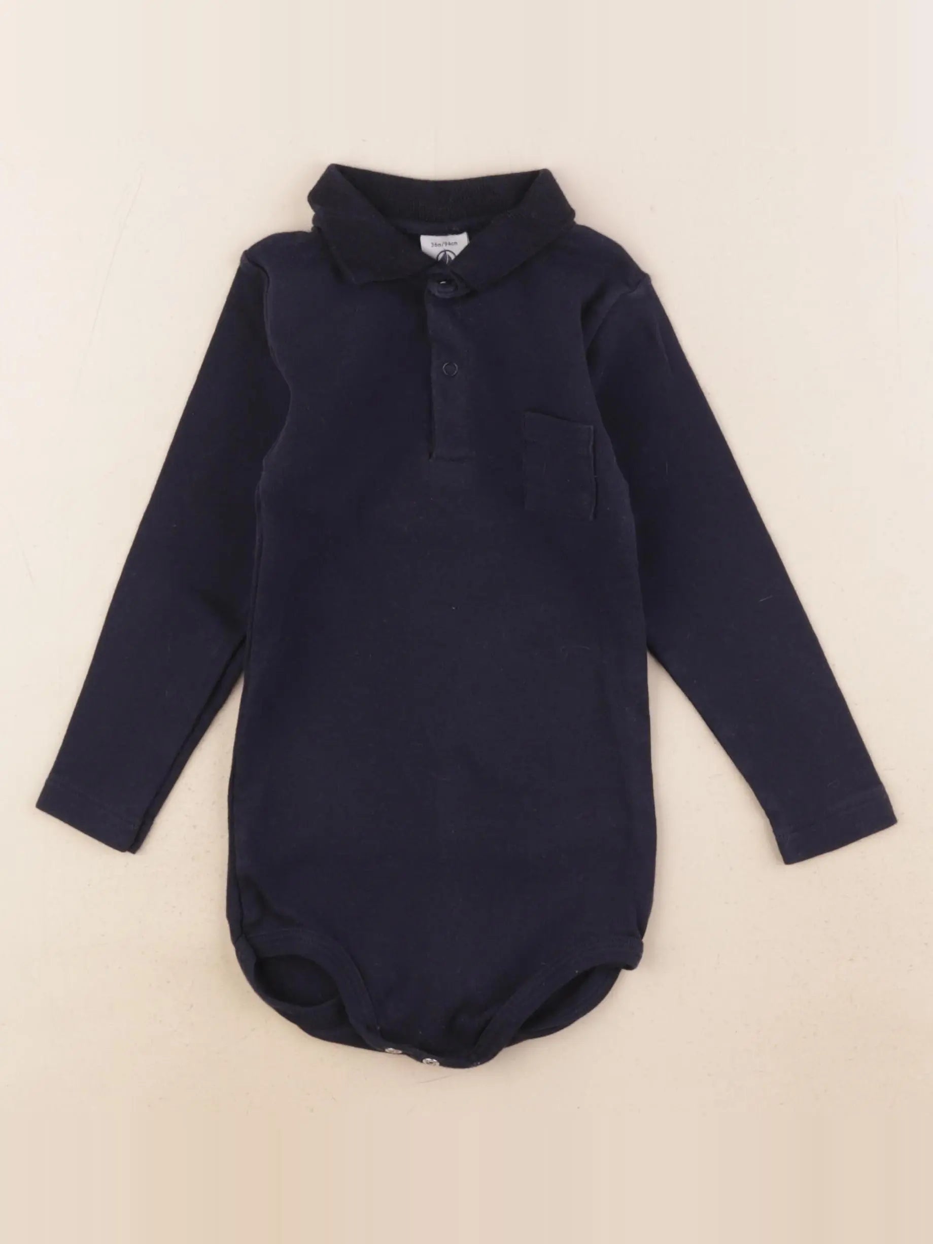 Petit Bateau - body à col bleu - 36 mois