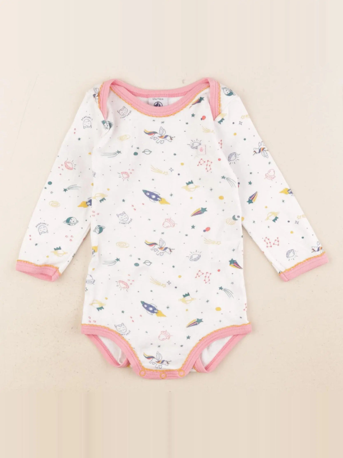 Petit Bateau - body blanc - 12 mois