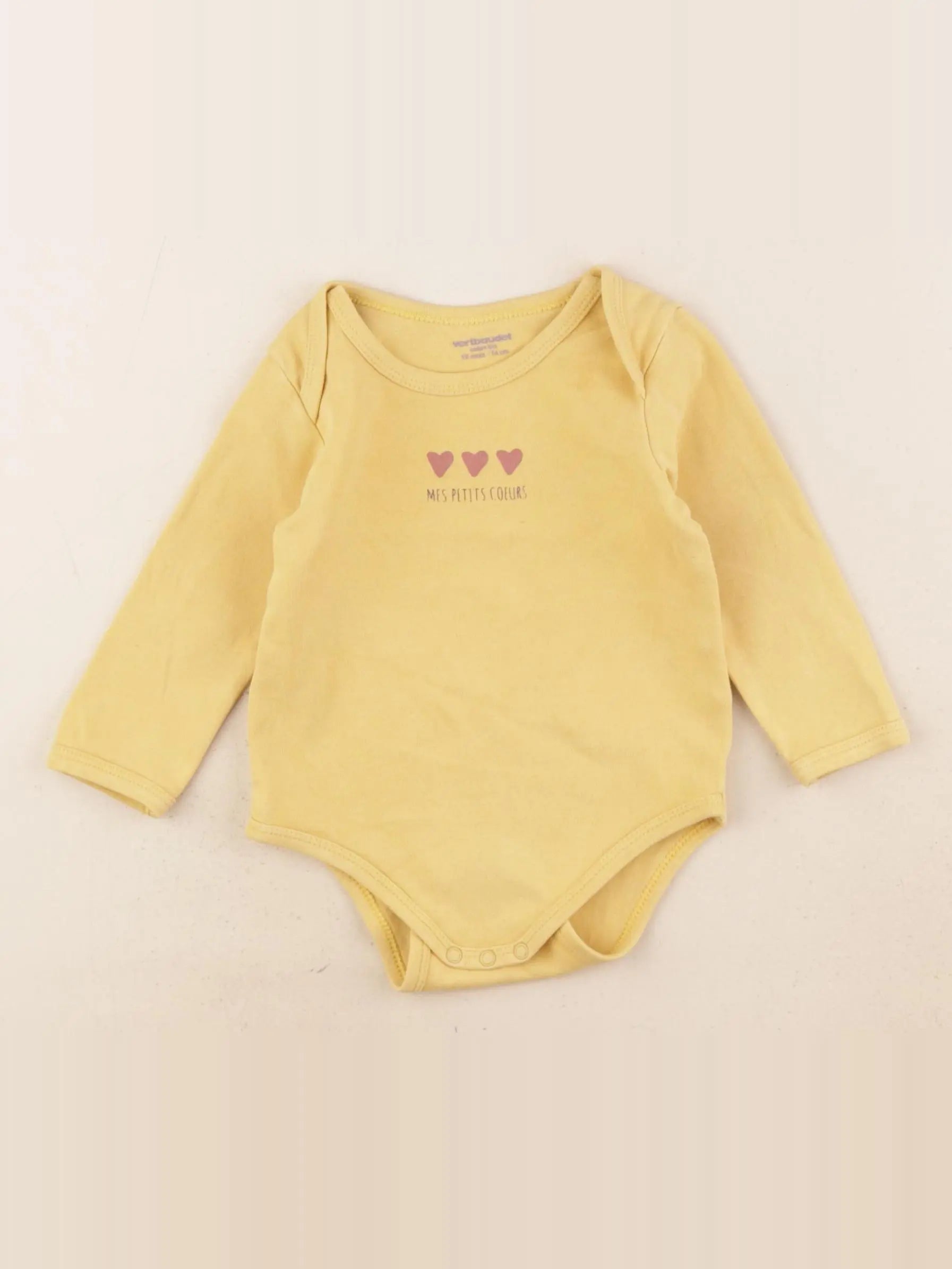 Vertbaudet - body jaune - 12 mois