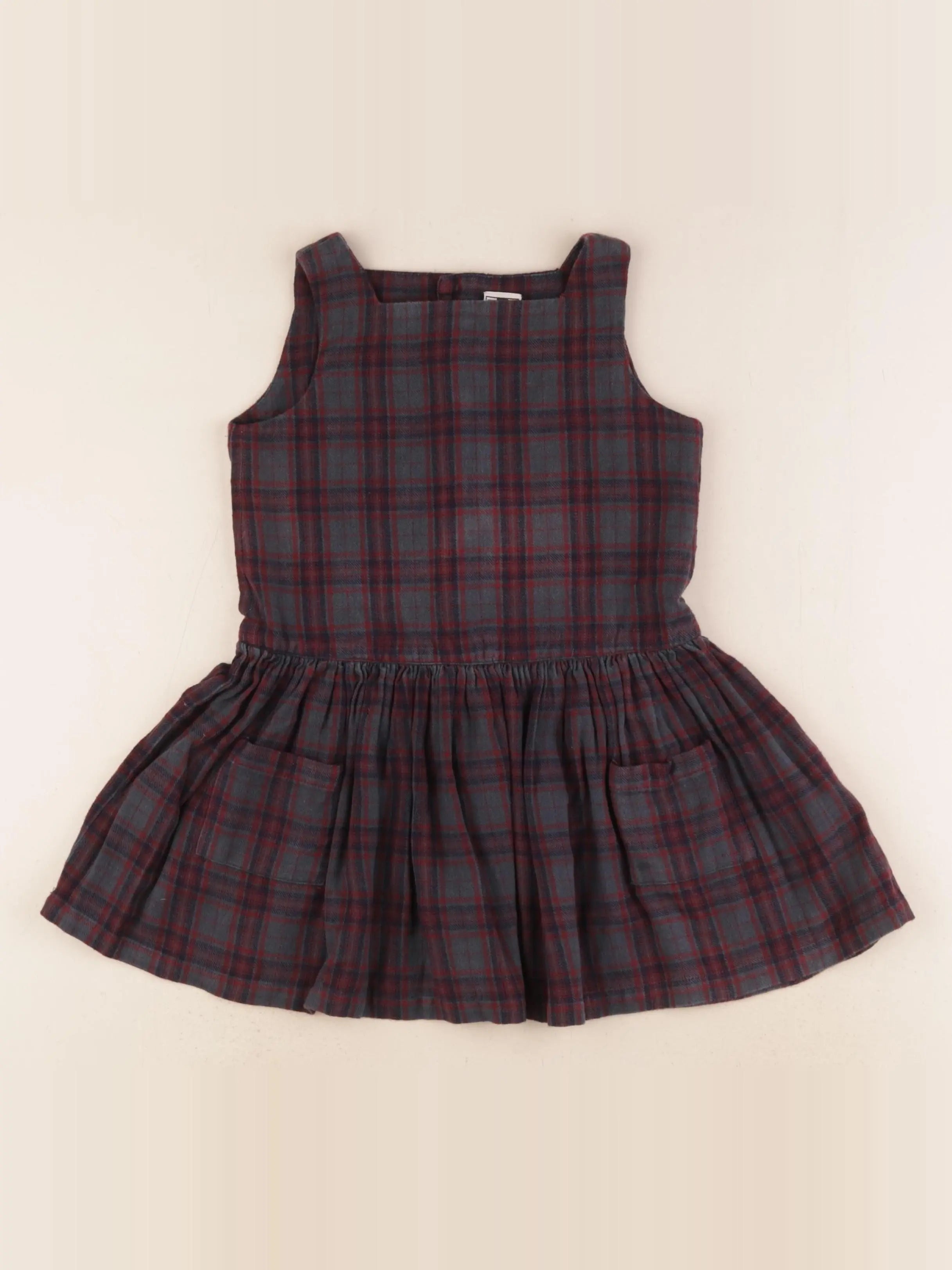 Bonton - robe gris, rouge - 4 ans
