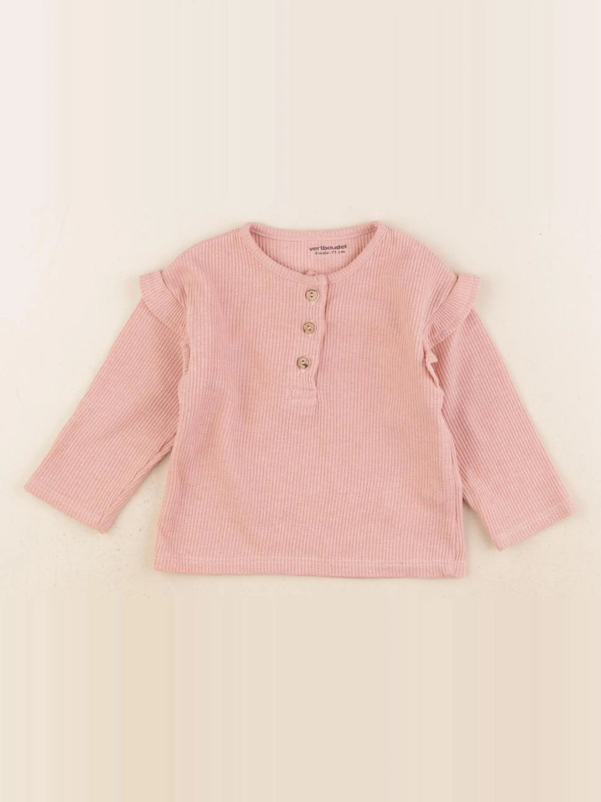 Vertbaudet - tee-shirt rose - 9 mois