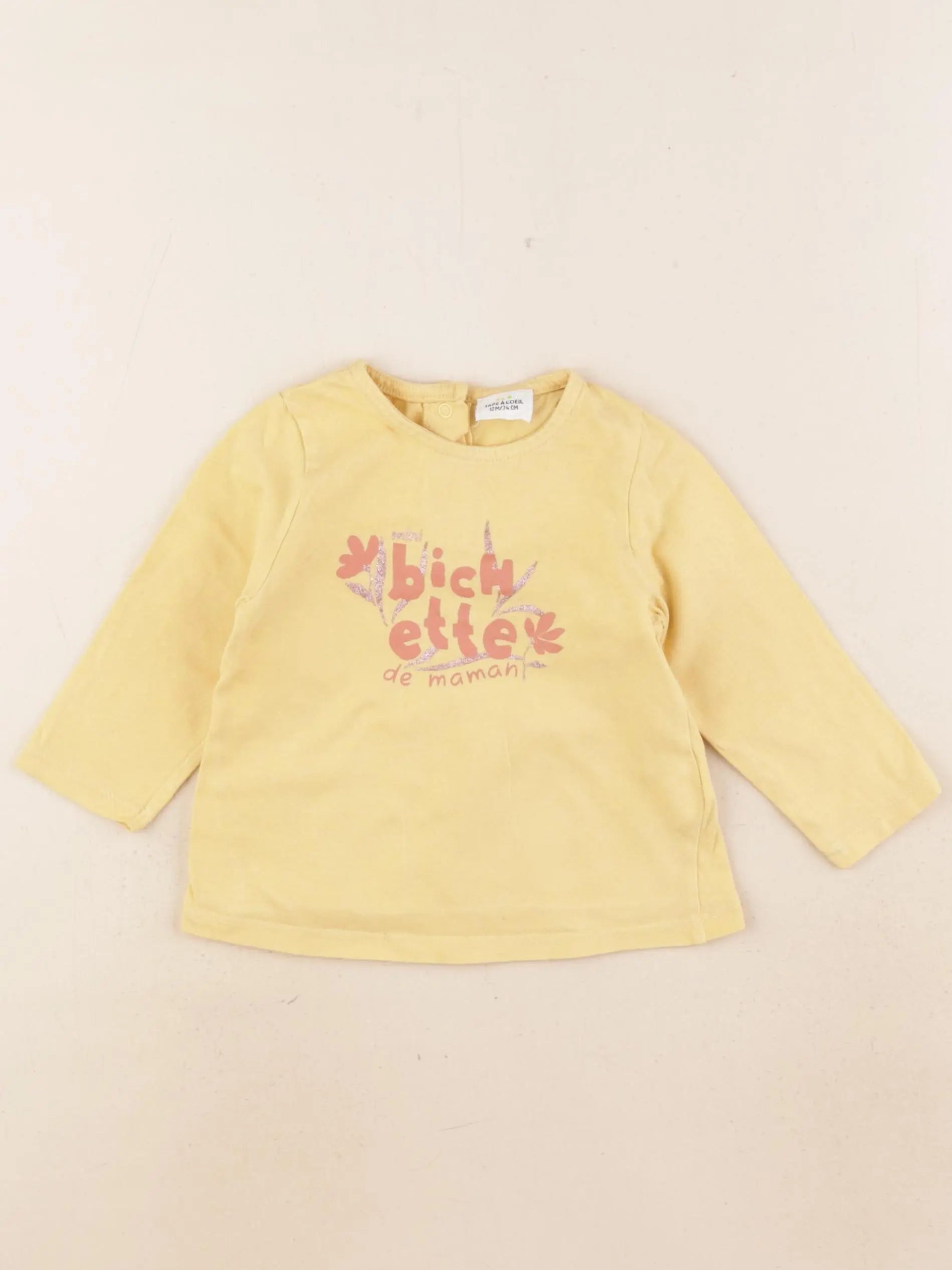 Tape à l'oeil - tee-shirt jaune - 12 mois