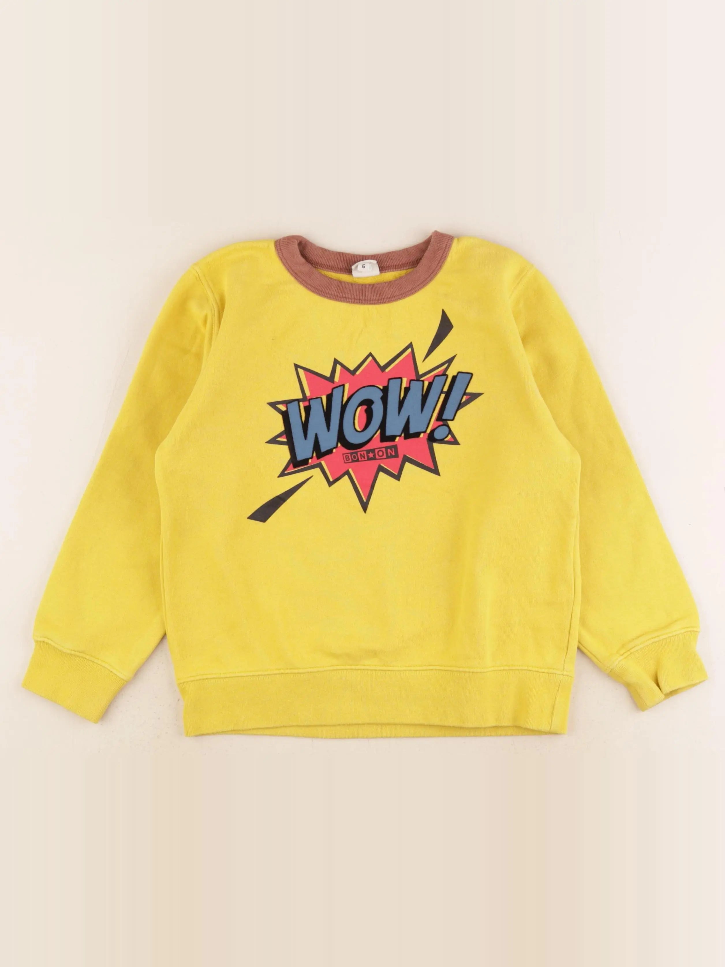 Bonton - sweat jaune, marron - 6 ans
