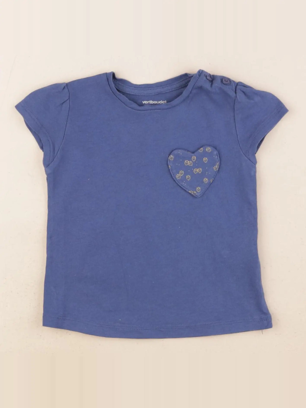 Vertbaudet - tee-shirt bleu - 12 mois