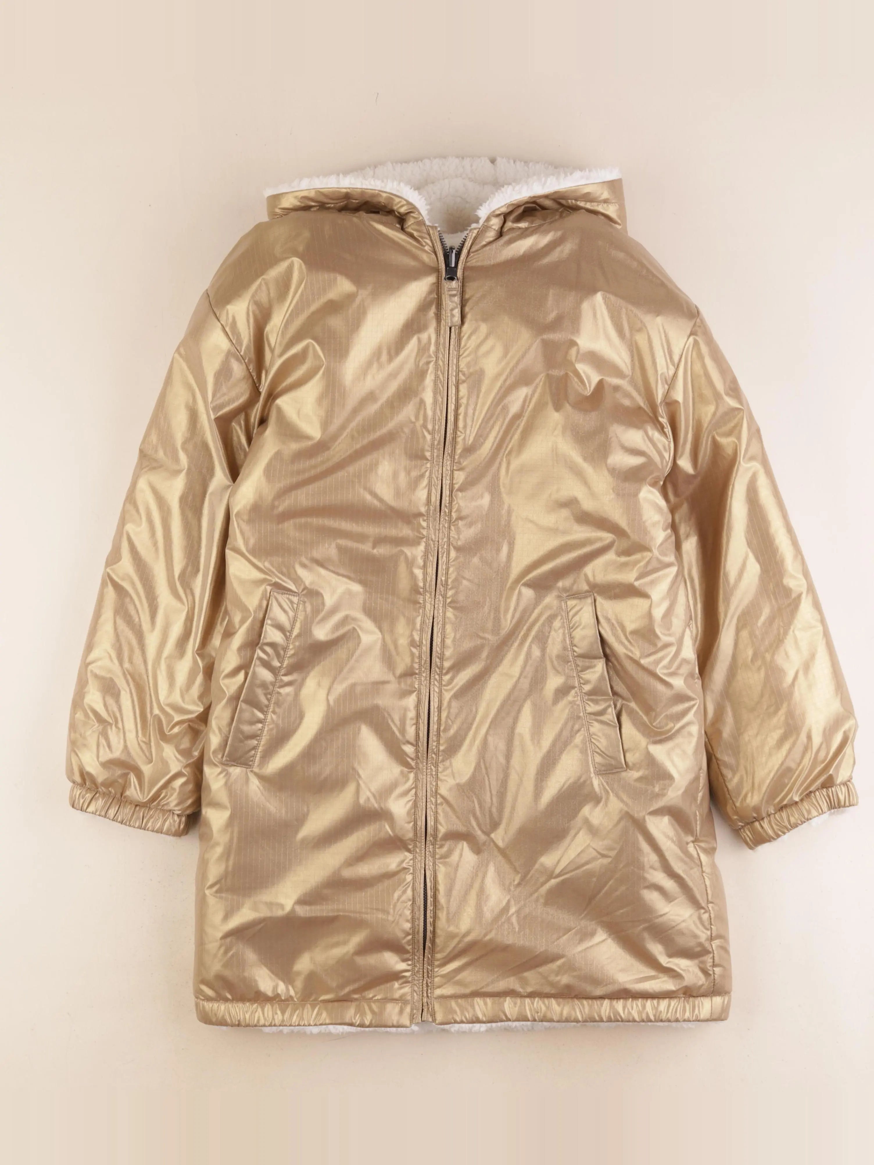 Bonton - manteau blanc, or - 12 ans