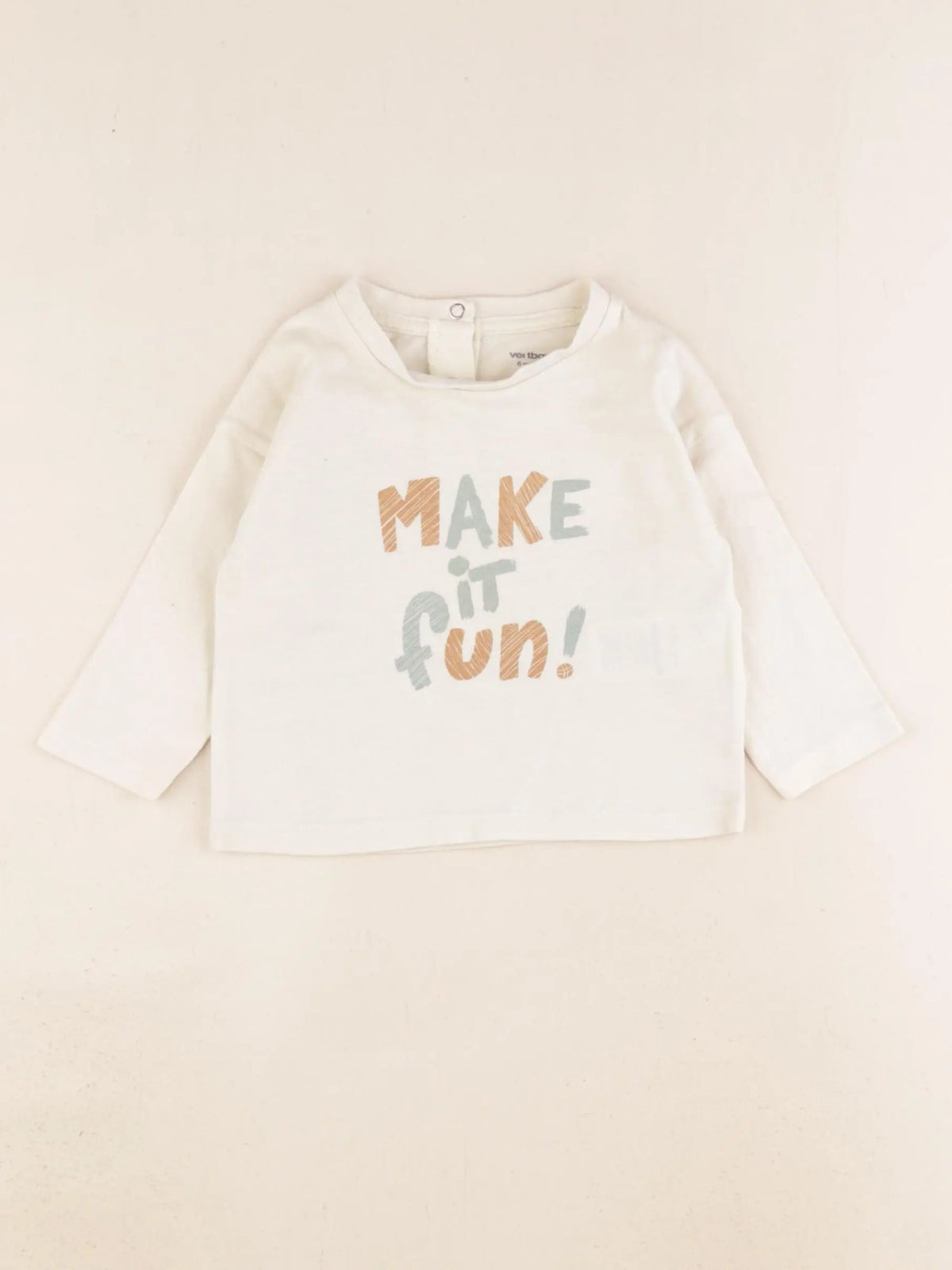 Vertbaudet - tee-shirt beige - 6 mois