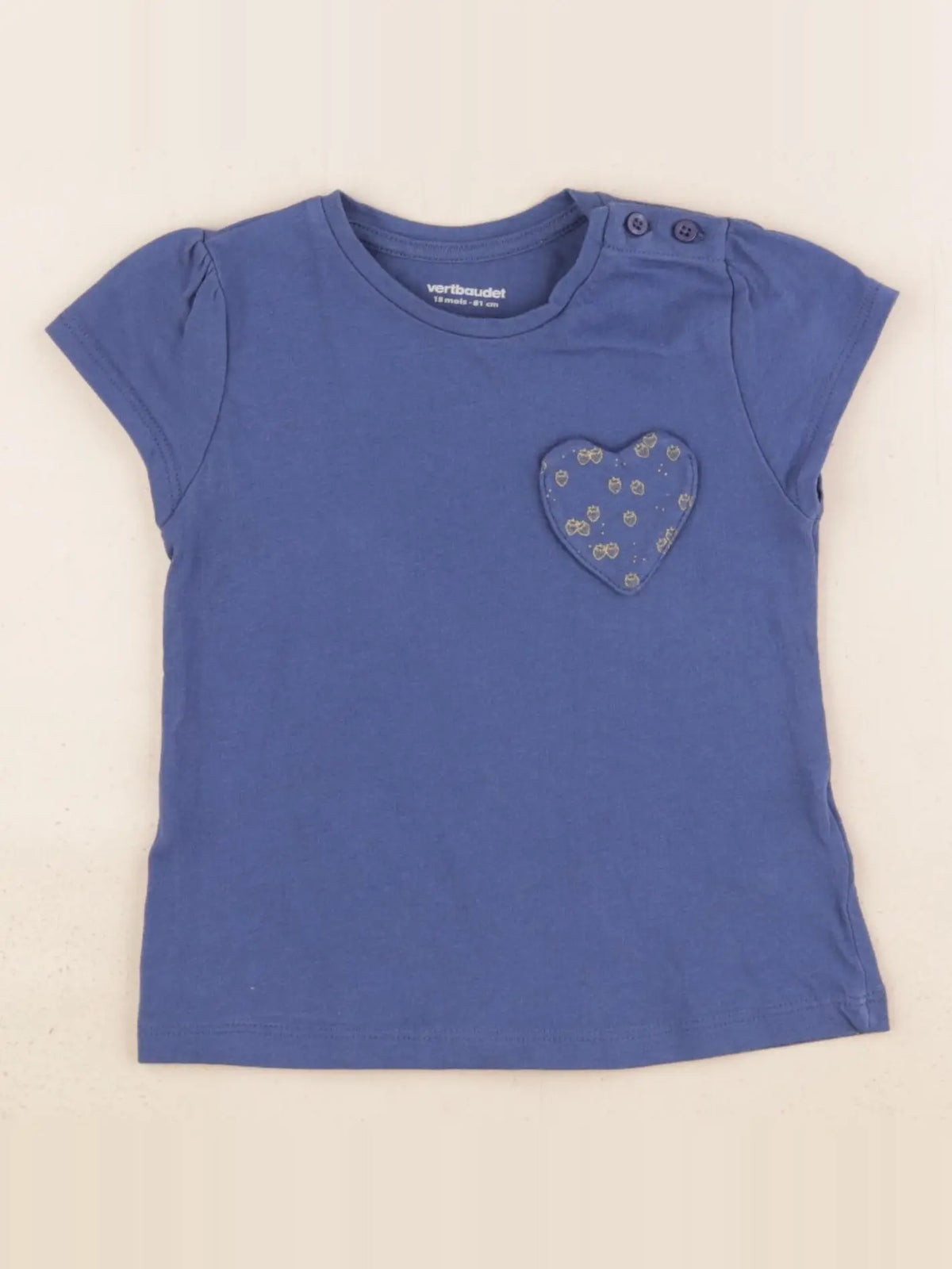 Vertbaudet - tee-shirt bleu - 18 mois