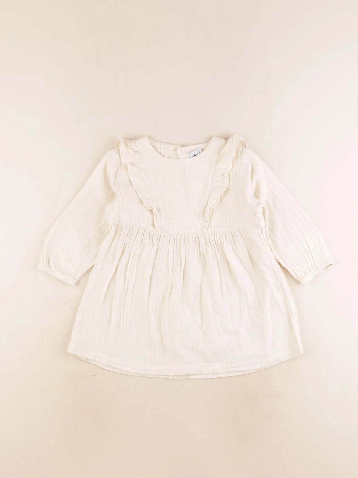 Petit Bateau - robe beige - 24 mois