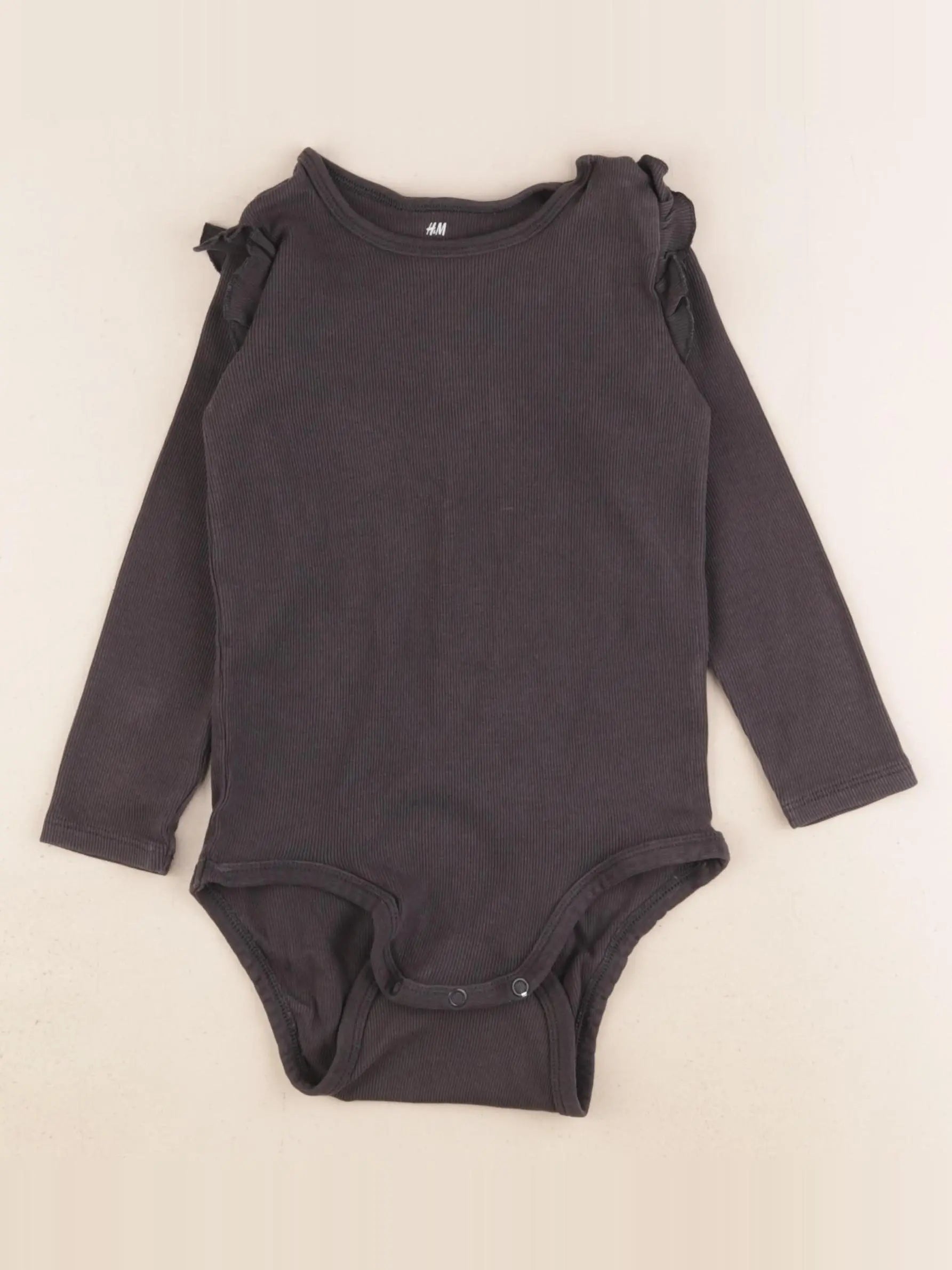 H&M - body gris - 12/18 mois
