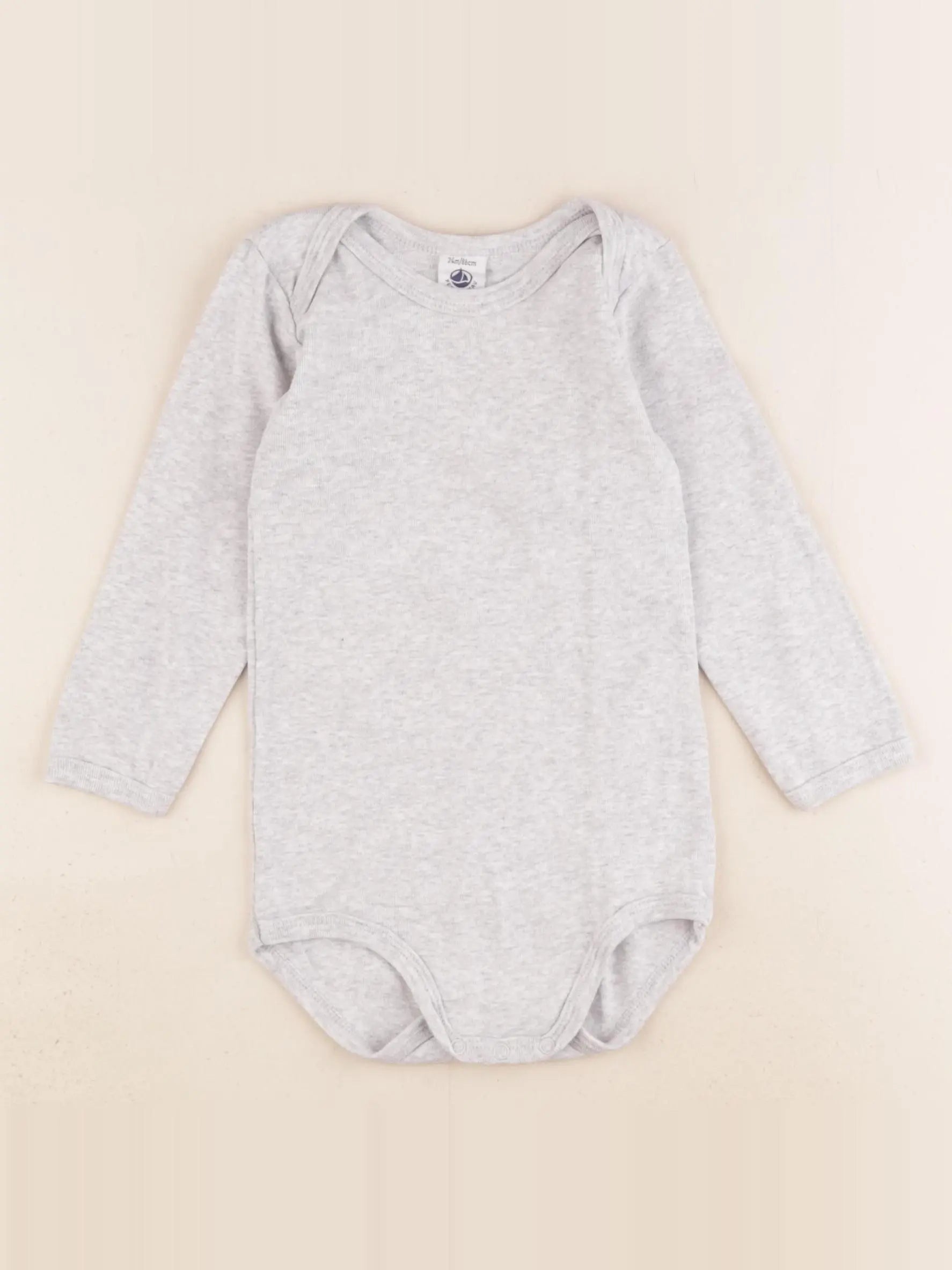 Petit Bateau - body gris - 24 mois