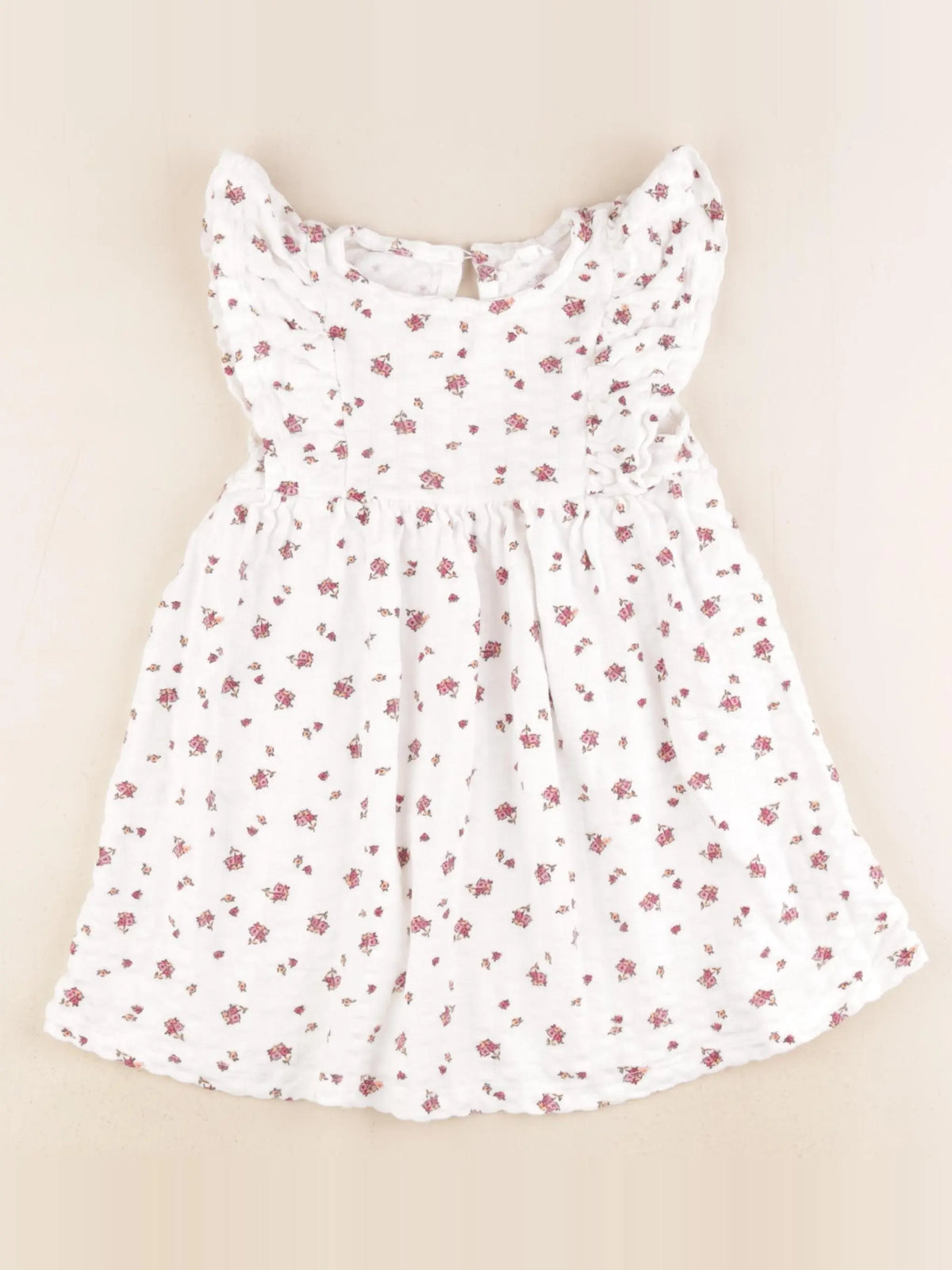 Vertbaudet - robe blanc, rose - 3 ans