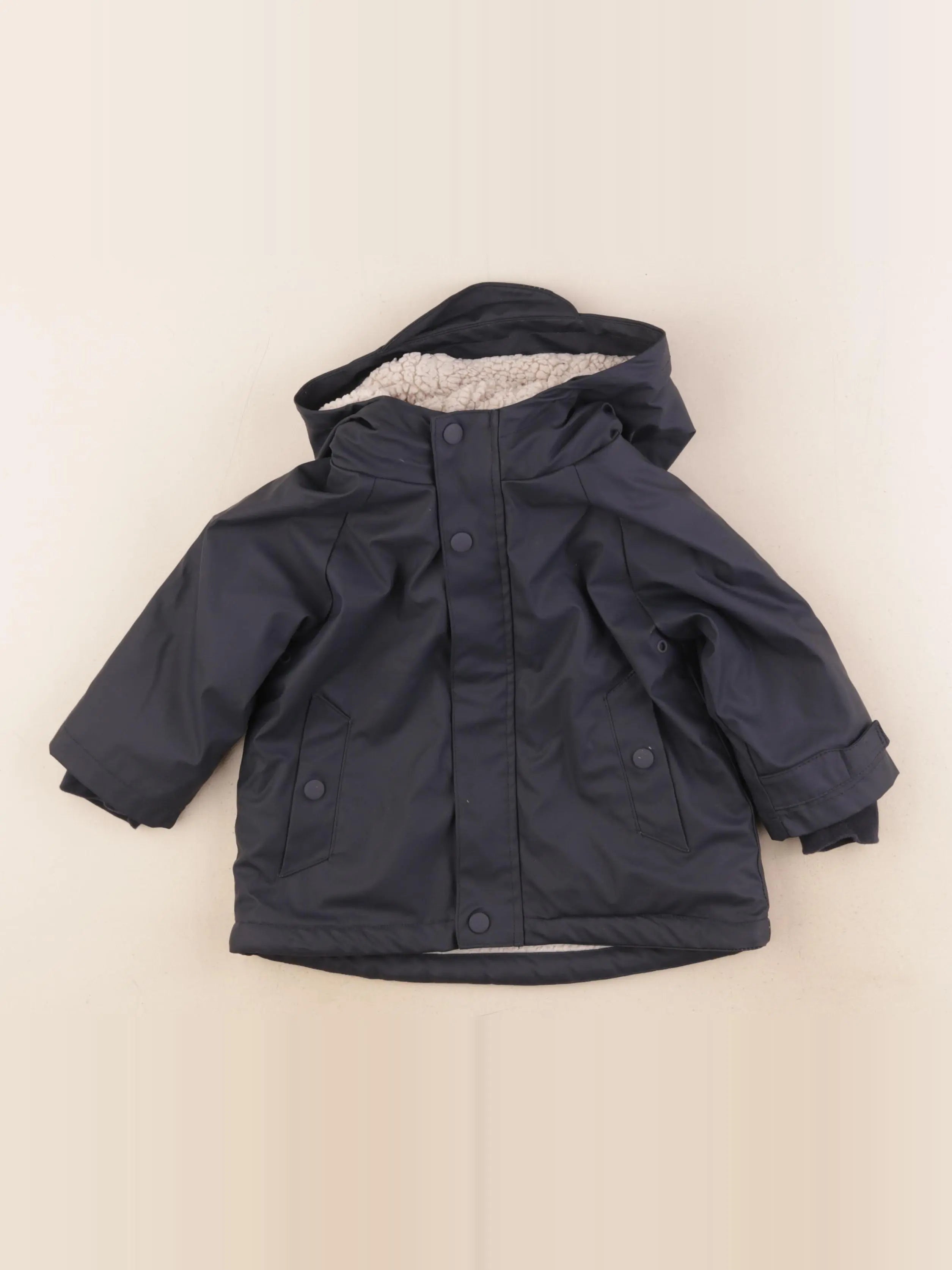 Zara - imperméable noir - 9/12 mois