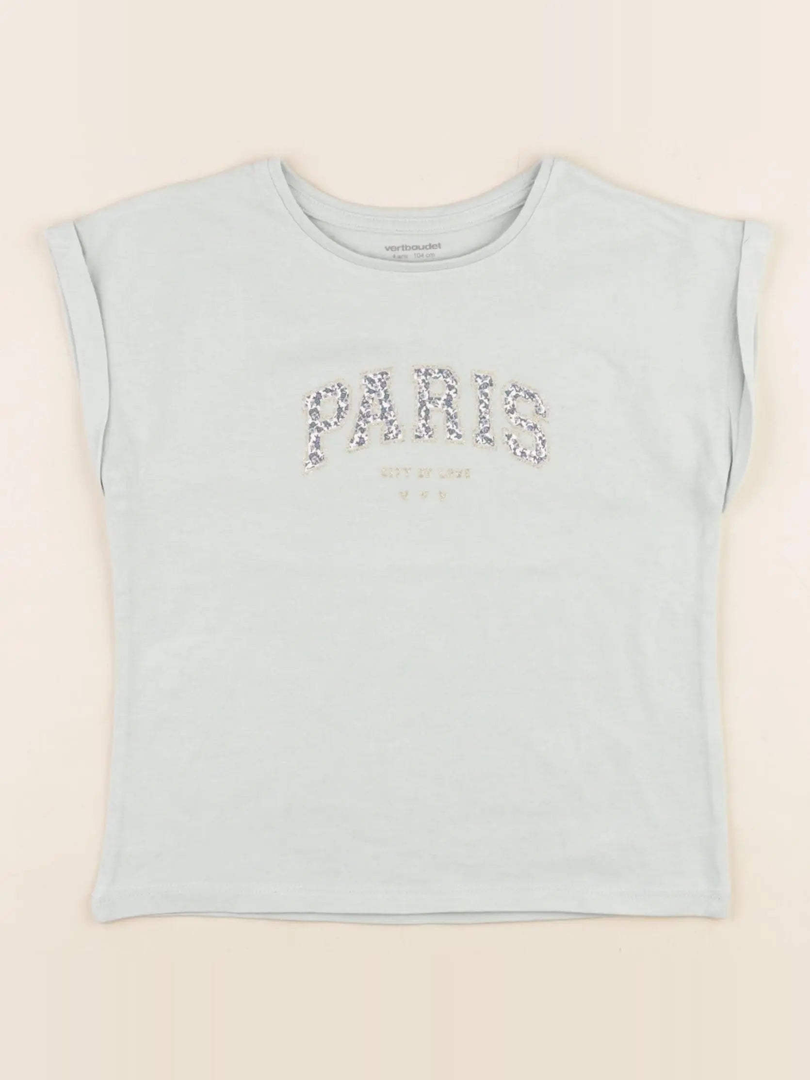 Vertbaudet - tee-shirt bleu - 4 ans