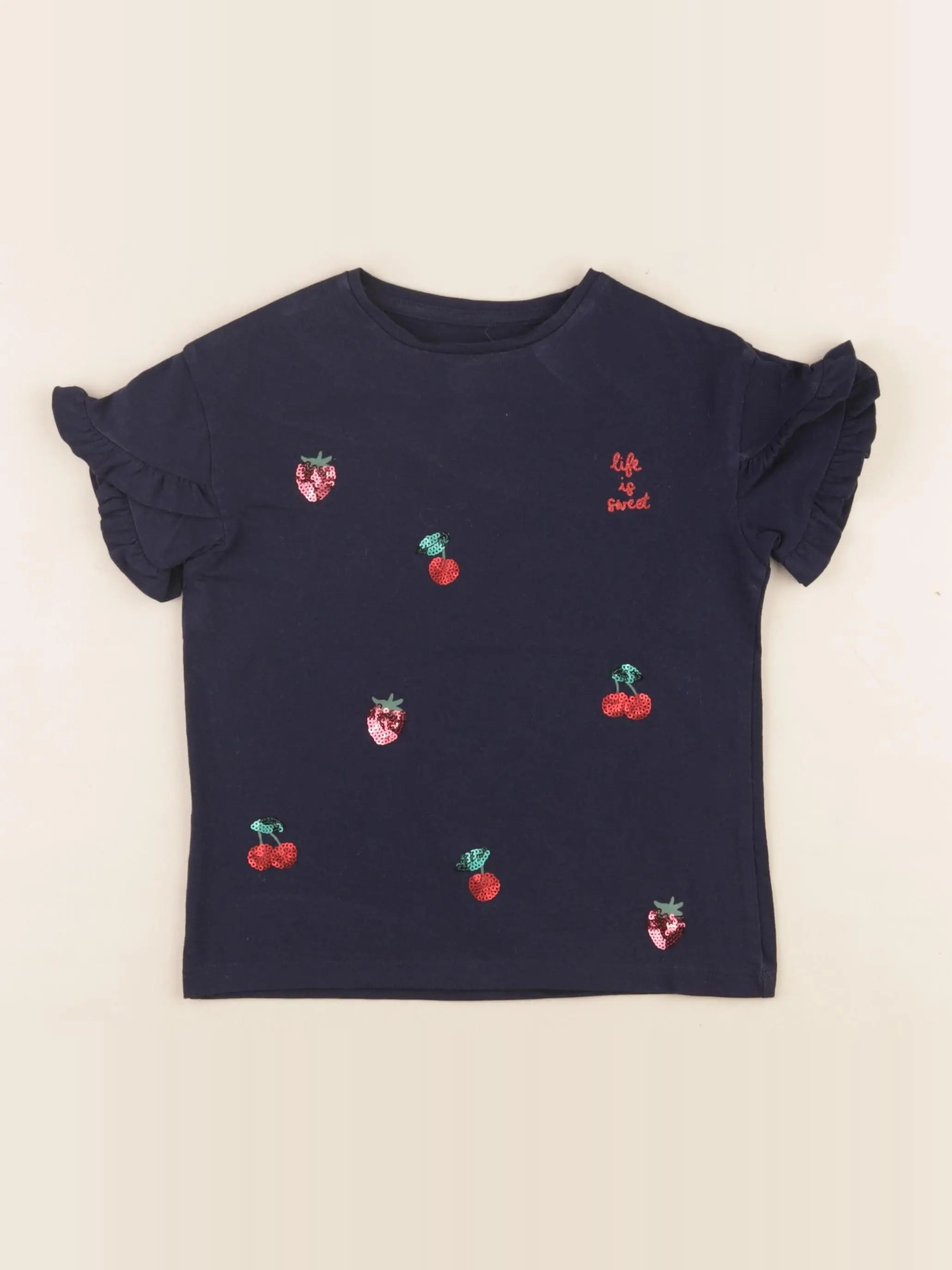 Vertbaudet - tee-shirt bleu - 4 ans