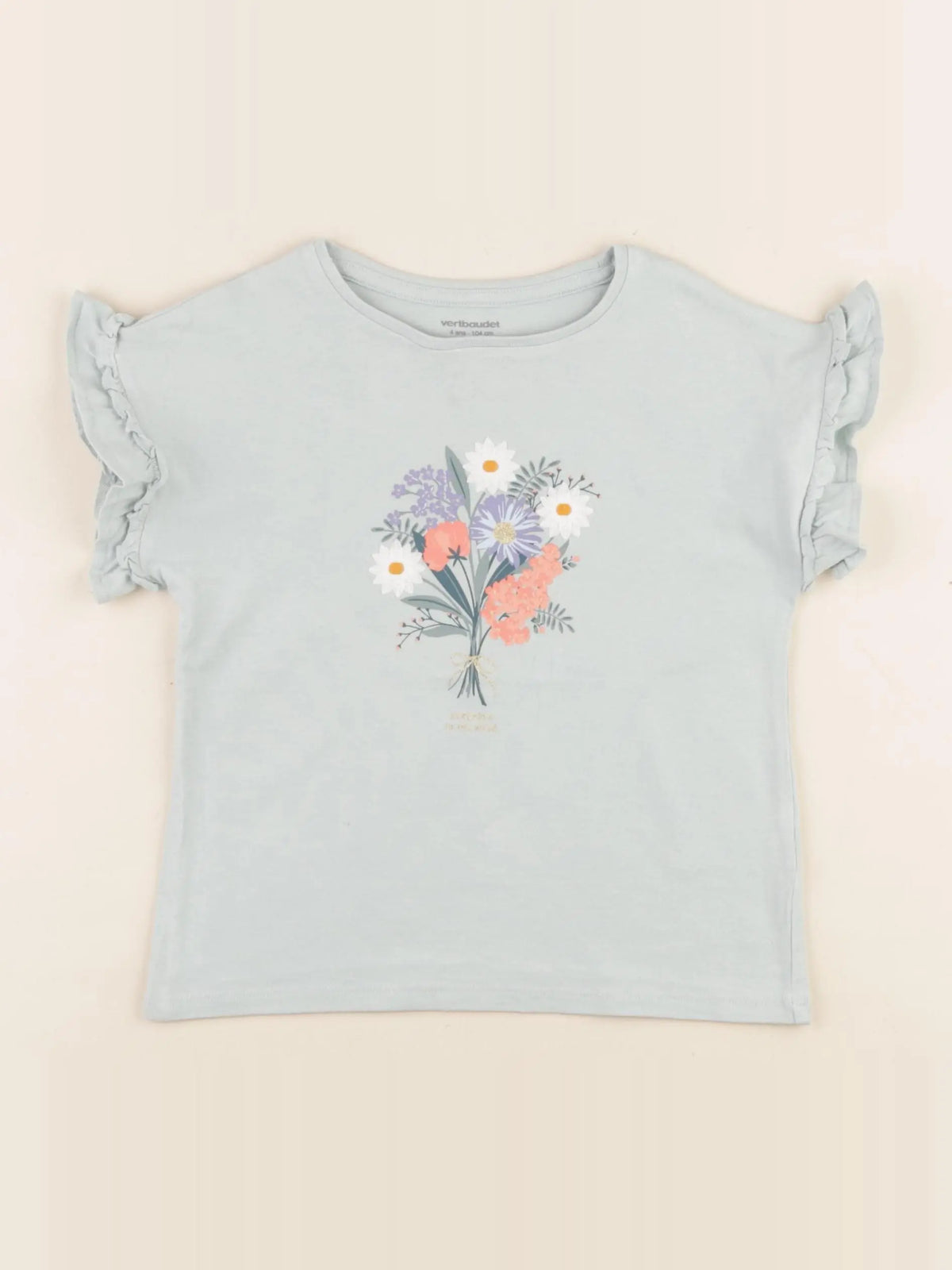 Vertbaudet - tee-shirt bleu - 4 ans