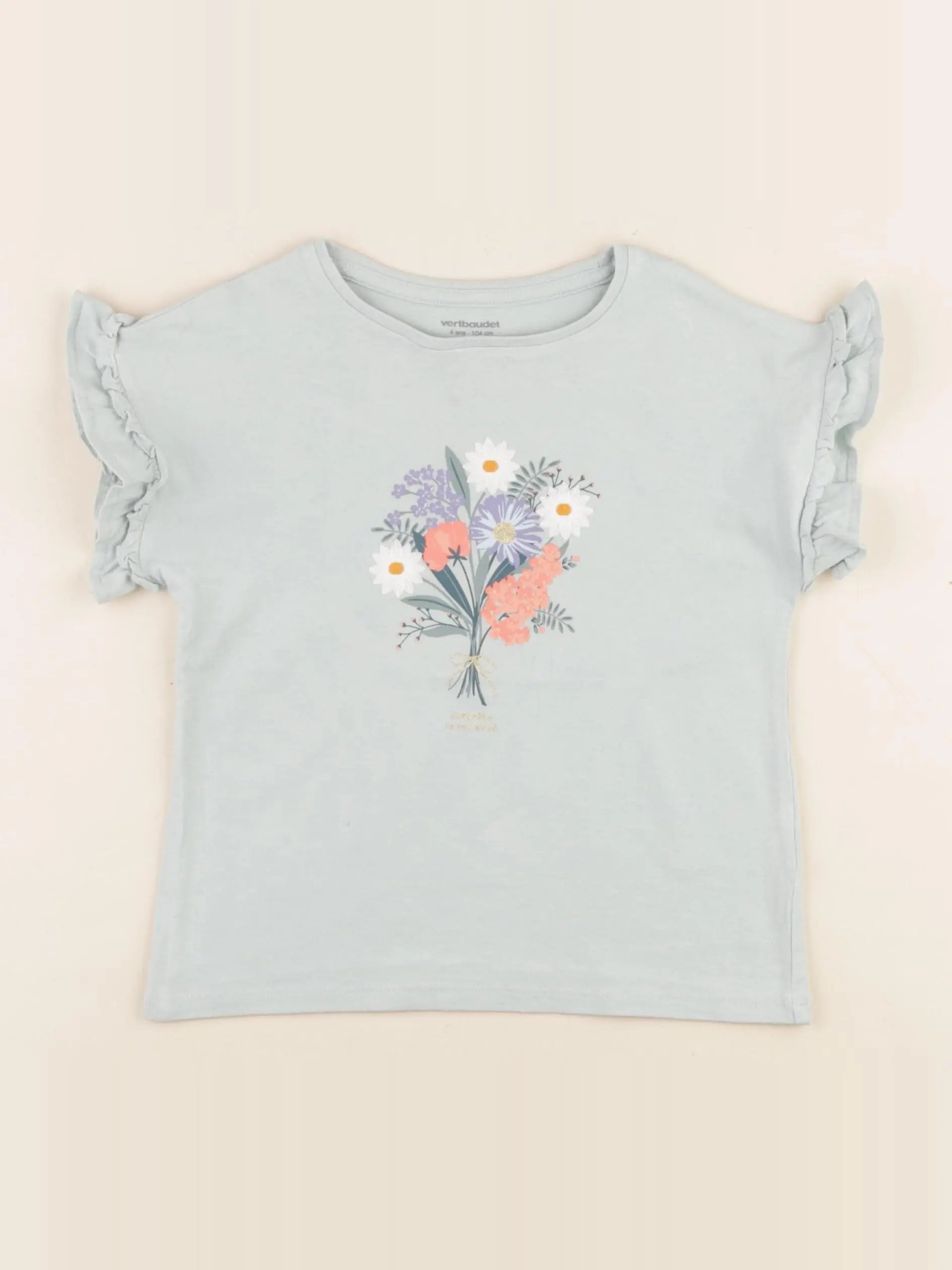 Vertbaudet - tee-shirt bleu - 4 ans