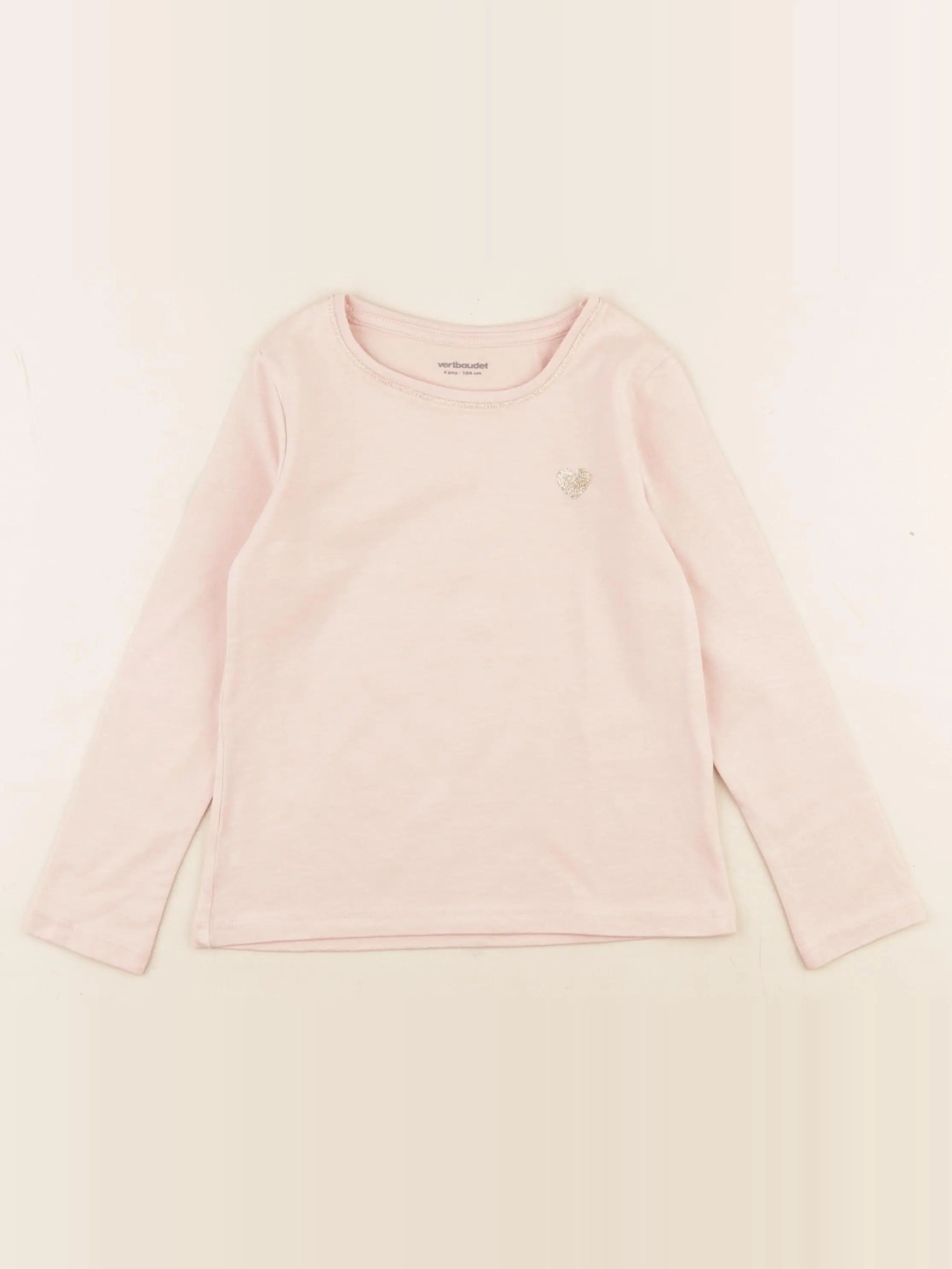 Vertbaudet - tee-shirt rose - 4 ans