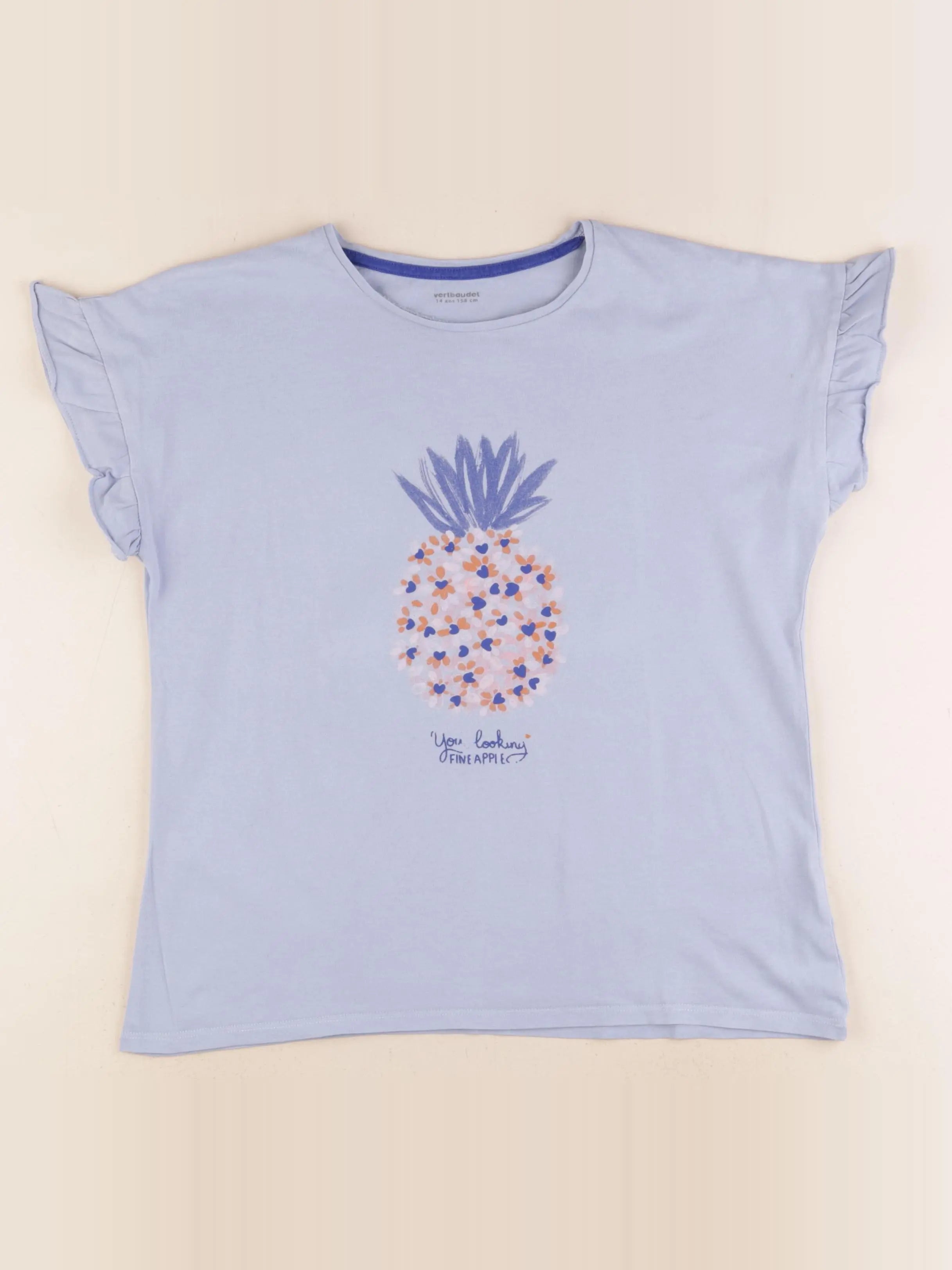 Vertbaudet - tee-shirt bleu - 14 ans