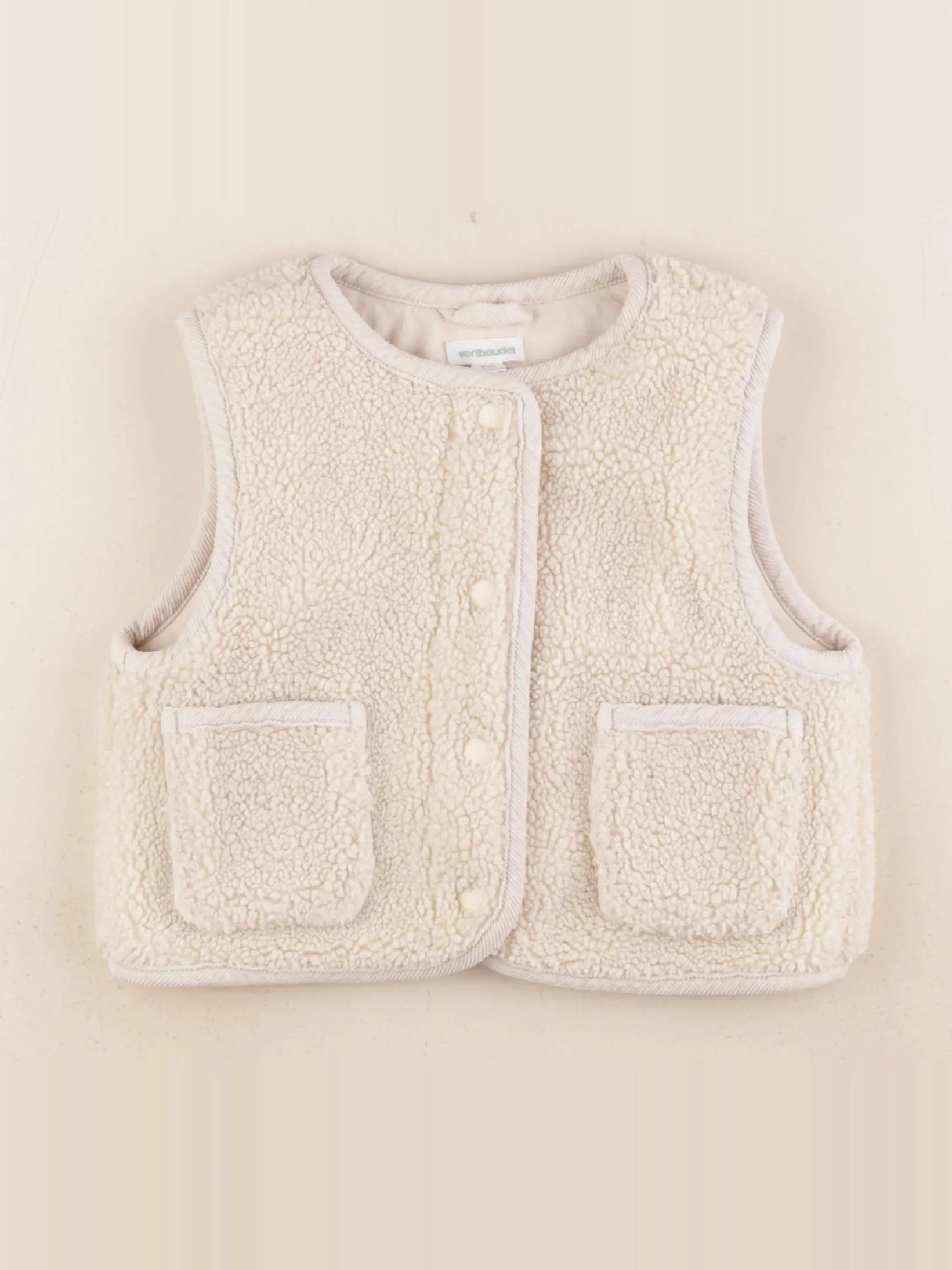 Vertbaudet - gilet beige - 3 ans