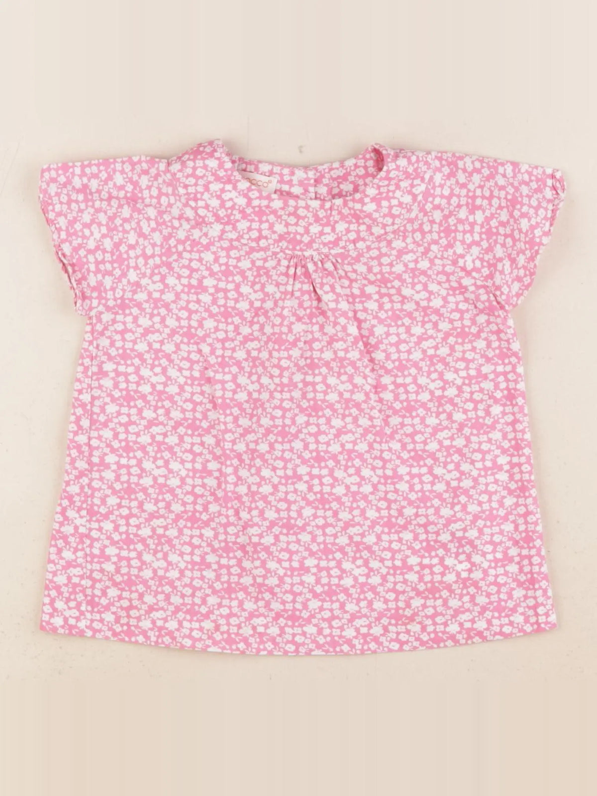 Gocco - blouse blanc, rose - 9/12 mois