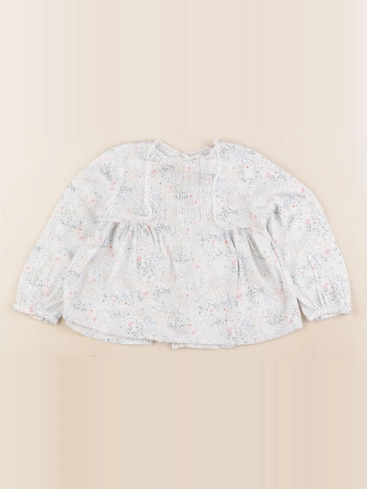 Tartine & Chocolat - blouse bleu, blanc - 1 an