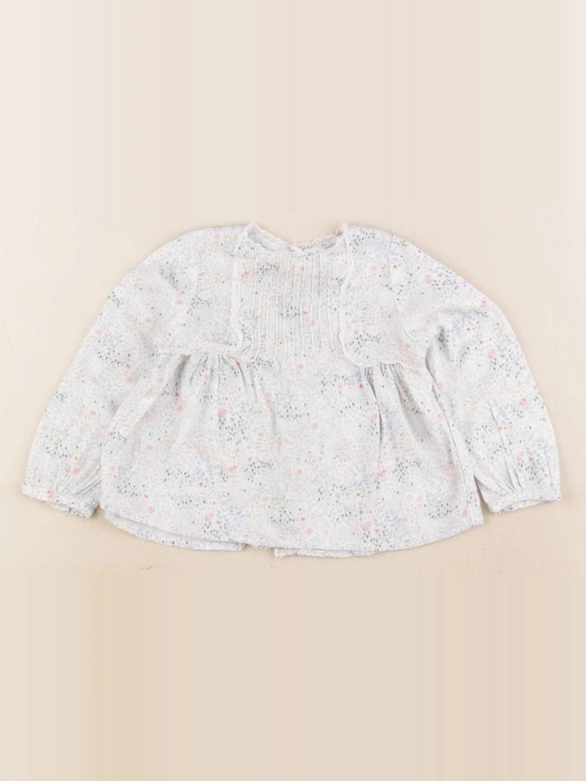 Tartine & Chocolat - blouse bleu, blanc - 1 an