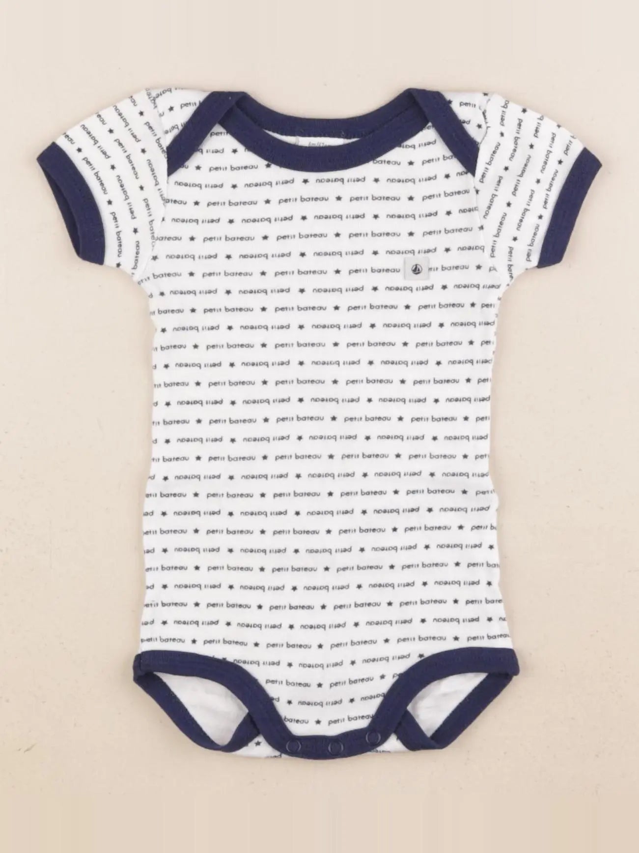 Petit Bateau - body bleu, blanc - 6 mois