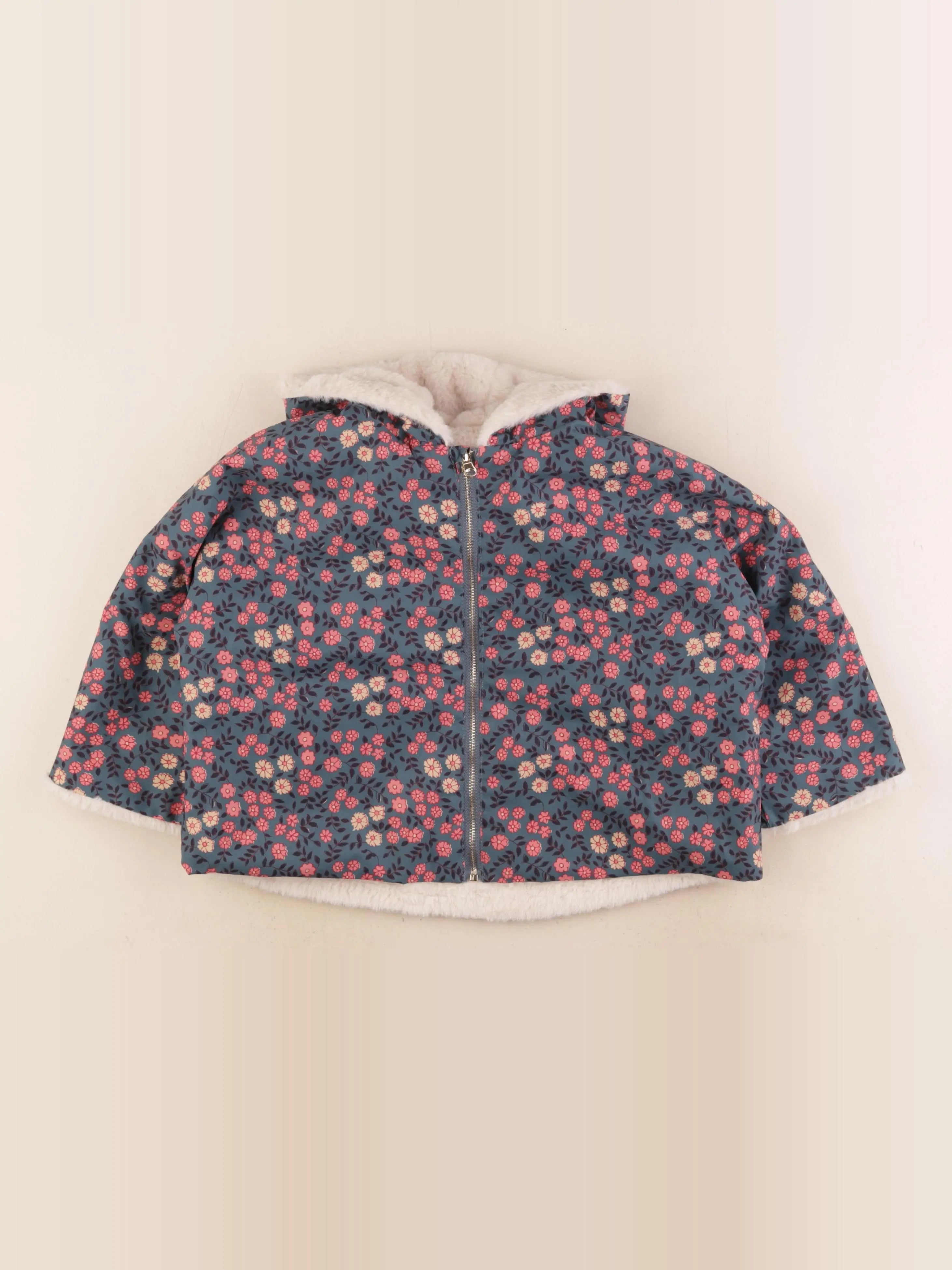 Louise Misha - veste réversible multicolore, beige - 4 ans