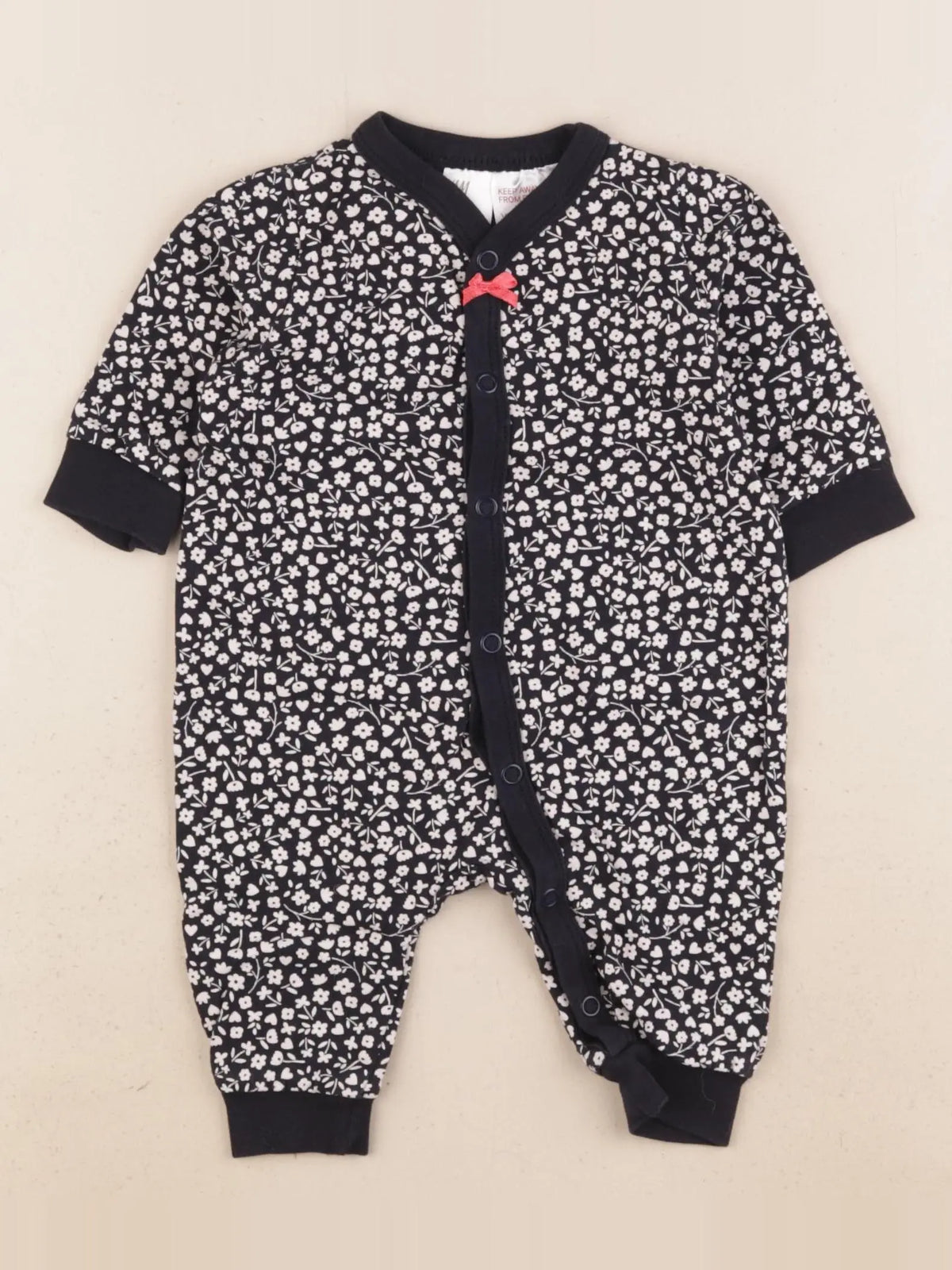 H&M - pyjama coton bleu - 1/2 mois
