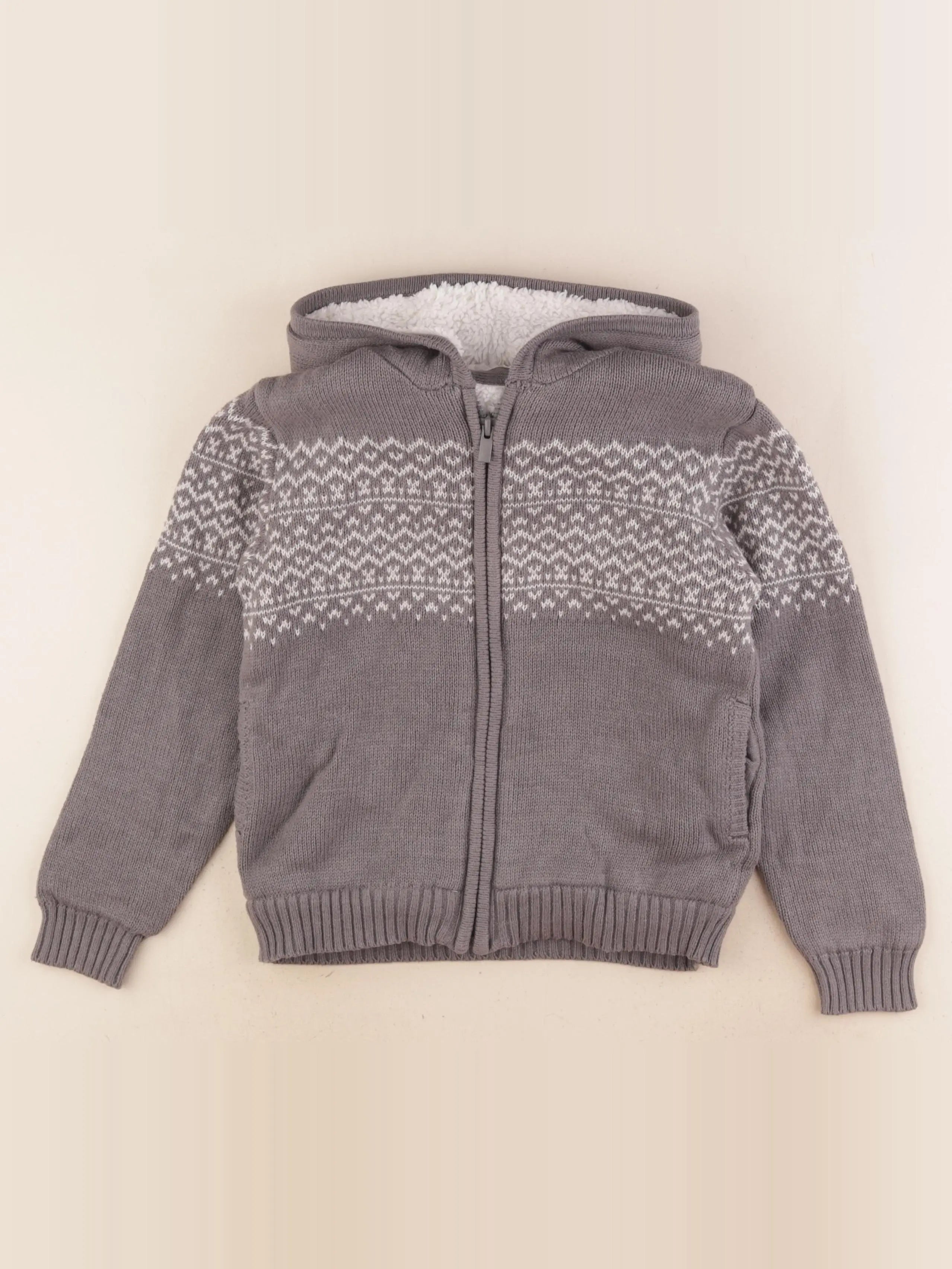 Vertbaudet - gilet gris - 8 ans